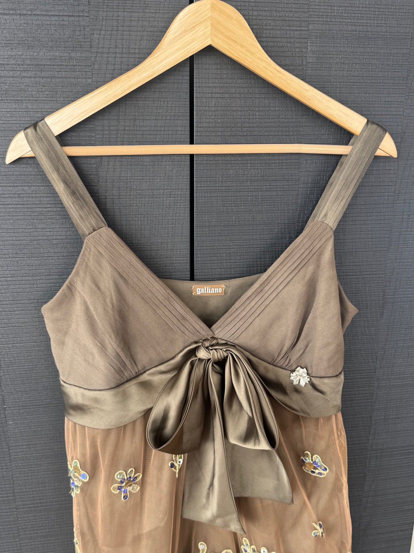 Vintage John Galliano Embellished Floral Silk Dress