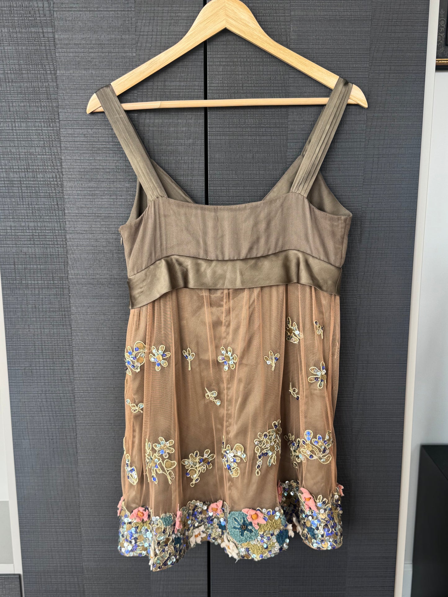 Vintage John Galliano Embellished Floral Silk Dress