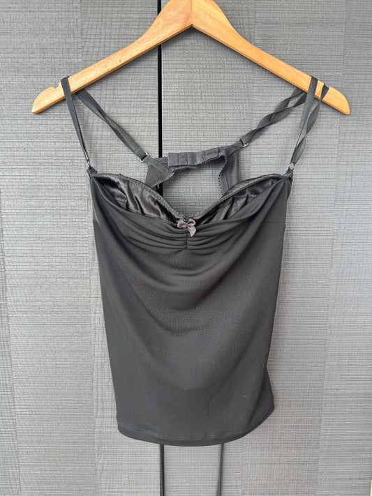 Vintage D&G Black Corset Top with Built-In Bra