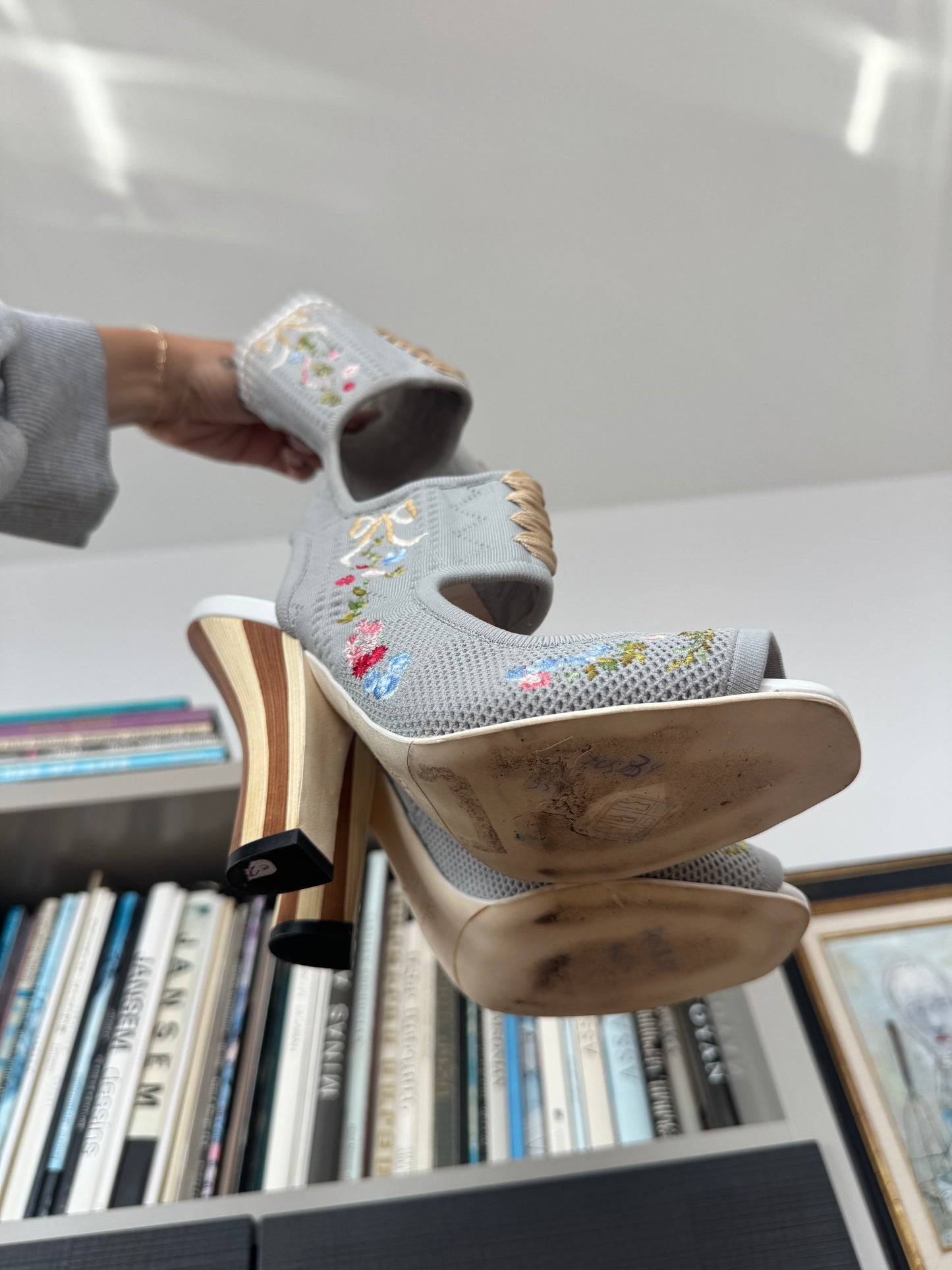Fendi Spring/Summer 2017 Runway Embroidered Sock Sandals ~39