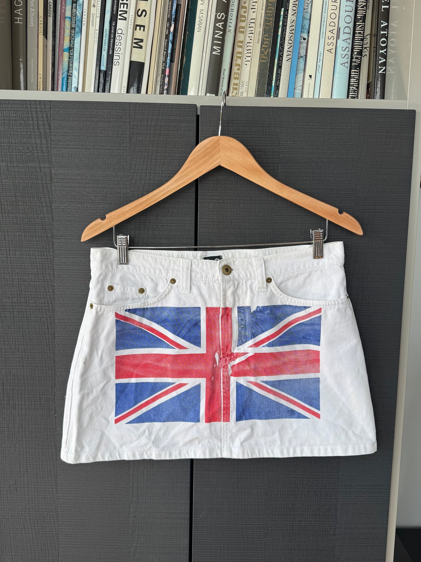 Vintage Dolce & Gabbana Union Jack Denim Mini Skirt