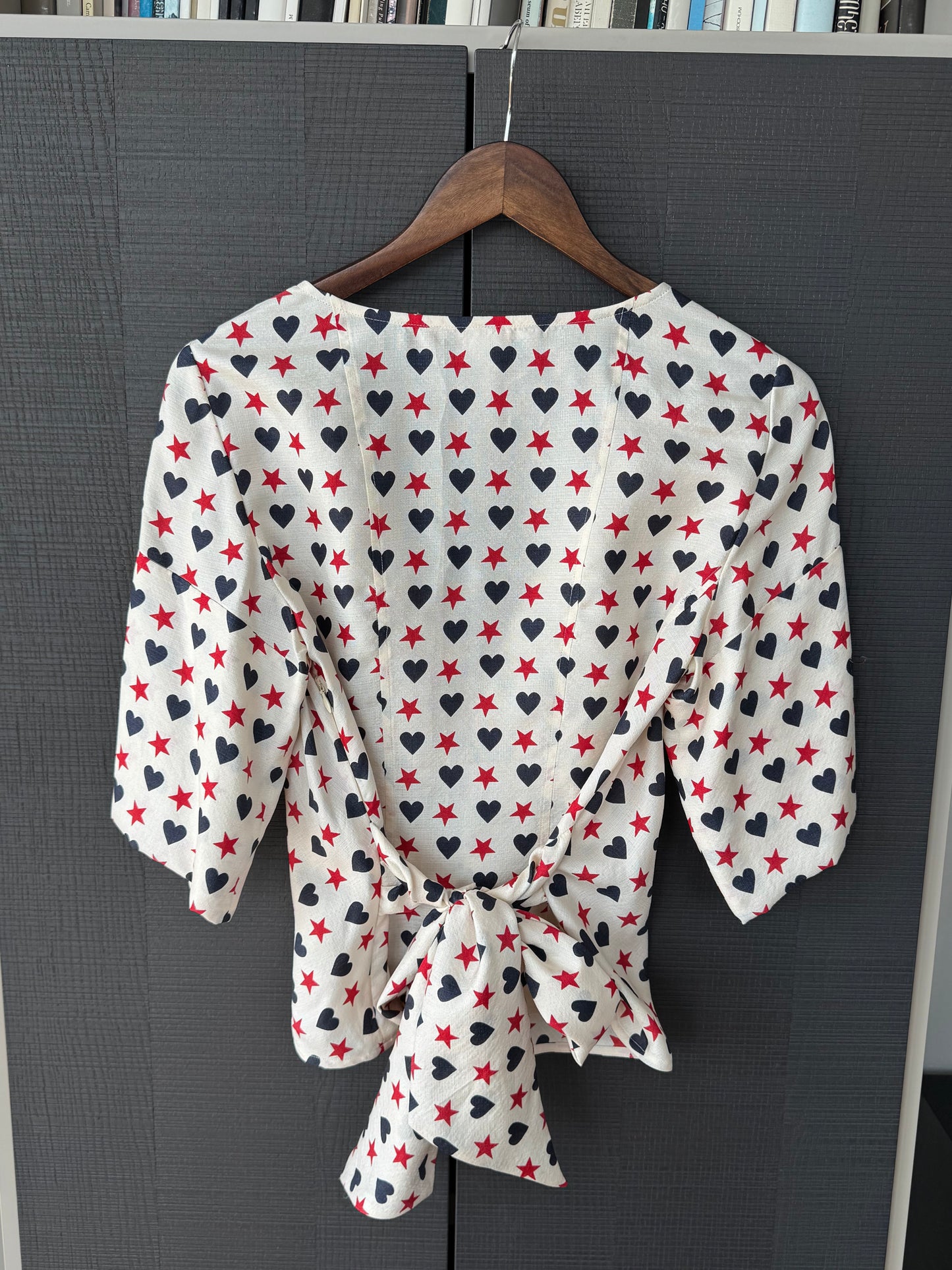 Vintage Christian Lacroix Silk Heart & Star Wrap Top