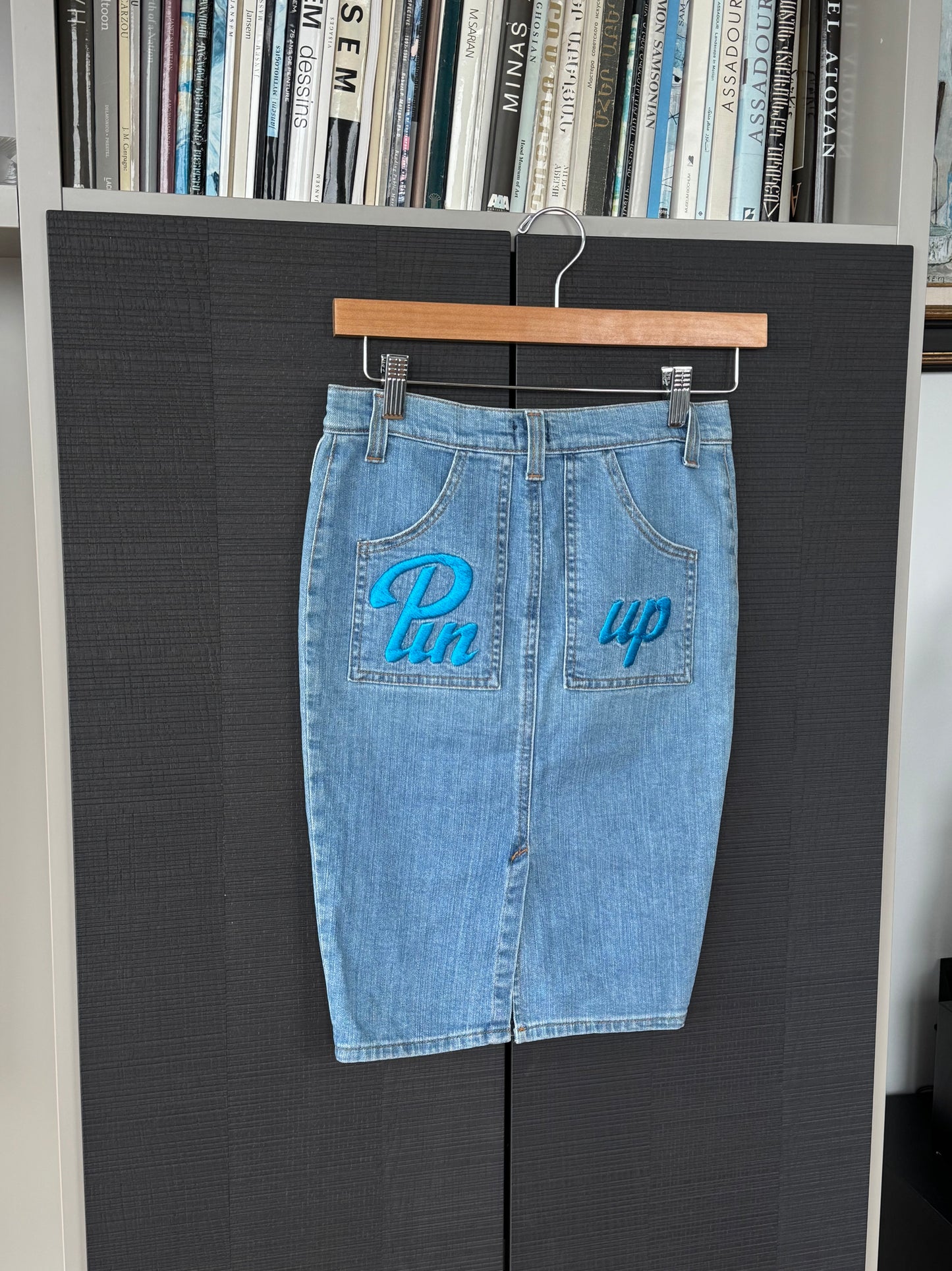 D&G SS2004 “Pin Up” Denim Midi Skirt