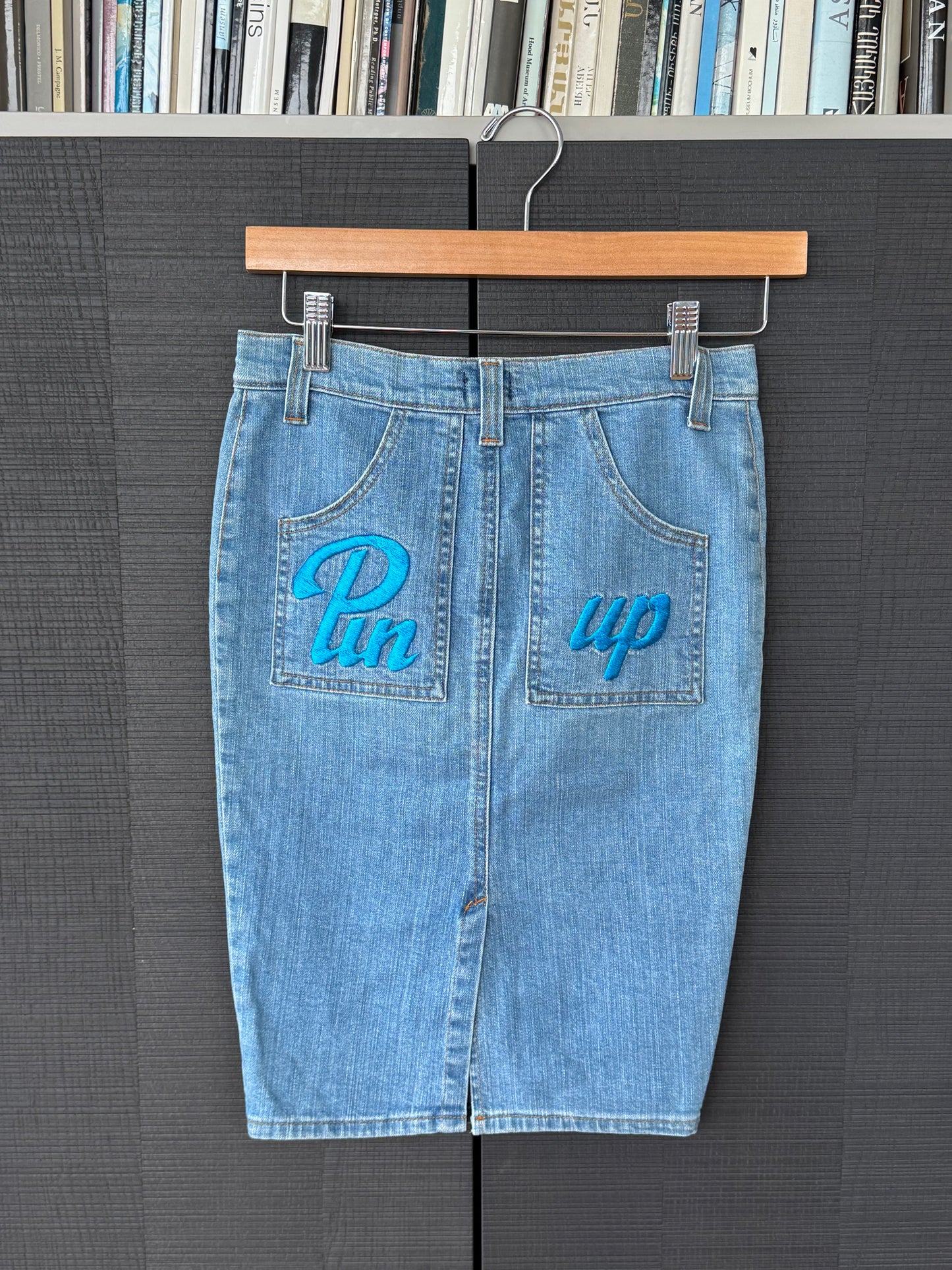 D&G SS2004 “Pin Up” Denim Midi Skirt