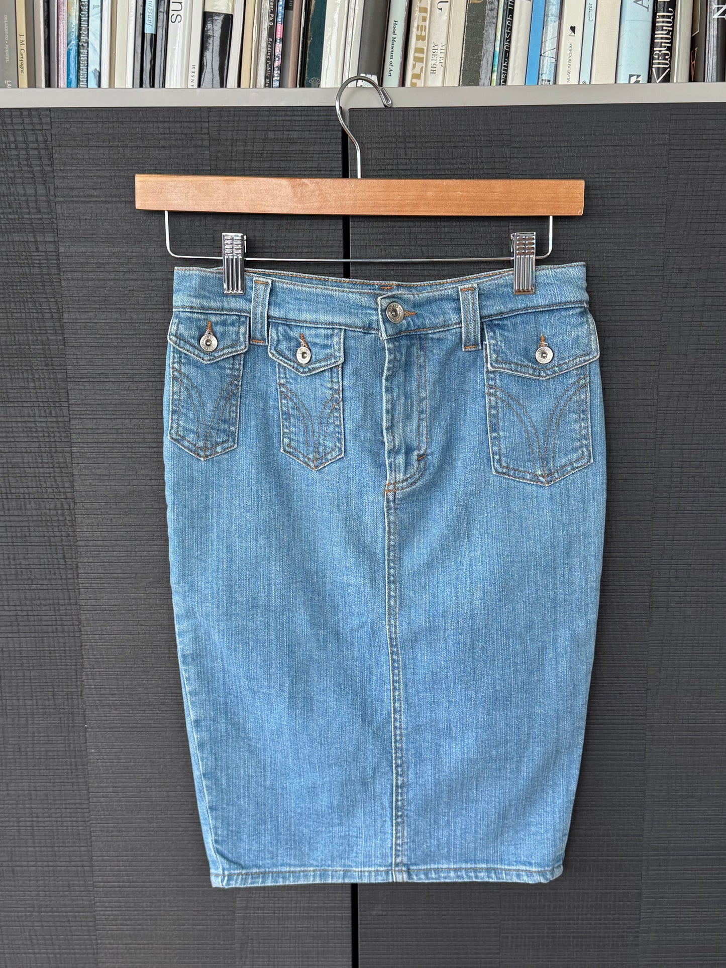D&G SS2004 “Pin Up” Denim Midi Skirt