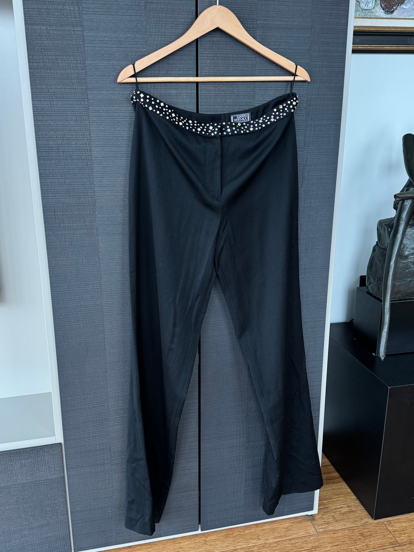 Gianni Versace FW1998 Swarovski Waist Wool Pants