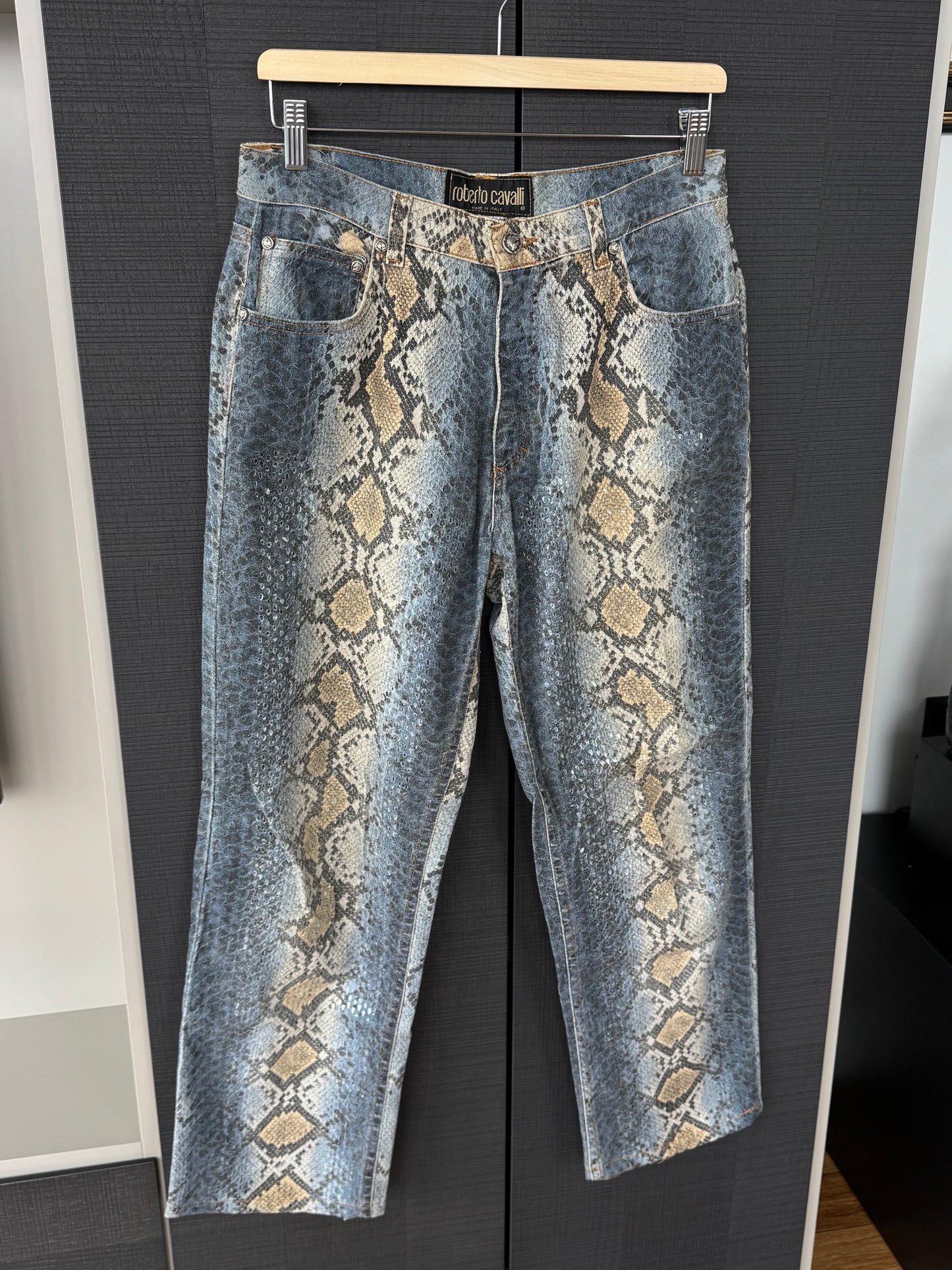 Roberto Cavalli FW1998 Python Print Runway Denim