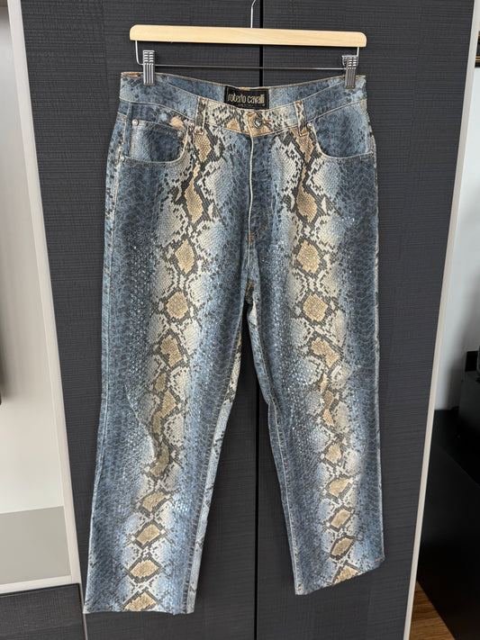 Roberto Cavalli FW1998 Python Print Runway Denim