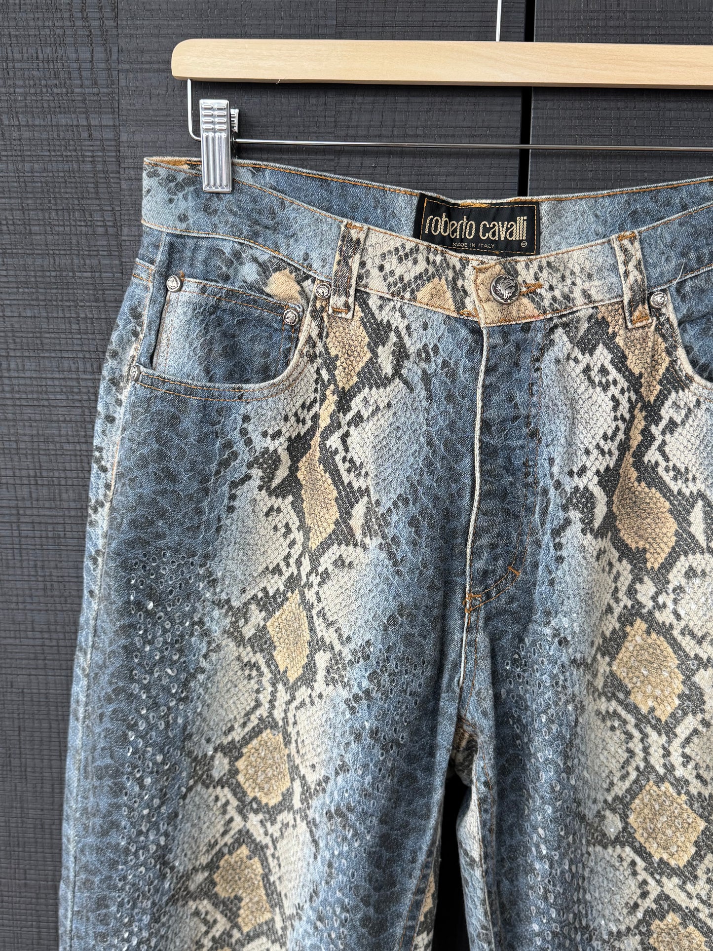 Roberto Cavalli FW1998 Python Print Runway Denim