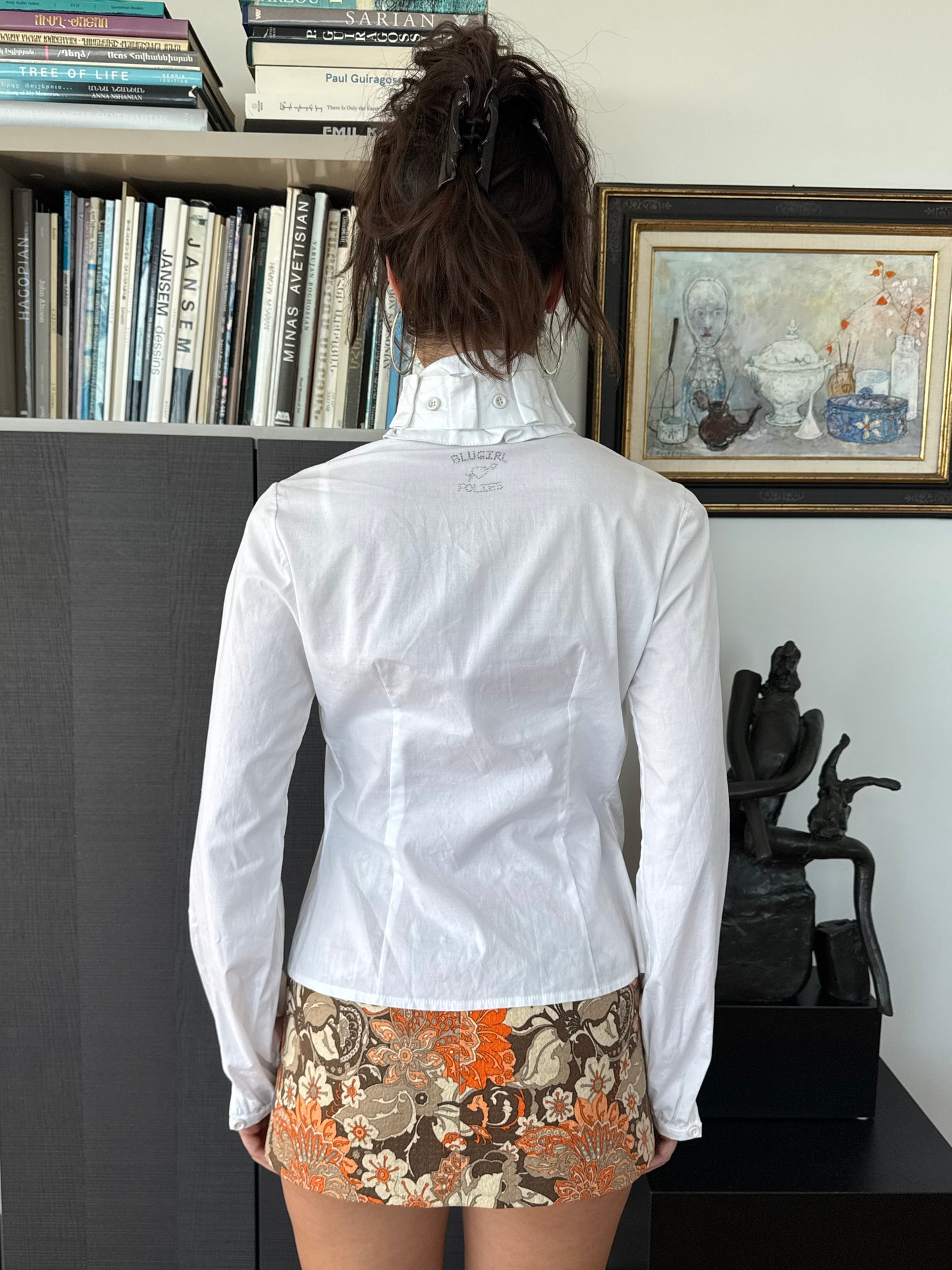 Vintage Blugirl Folies High Collar Button-Up Top