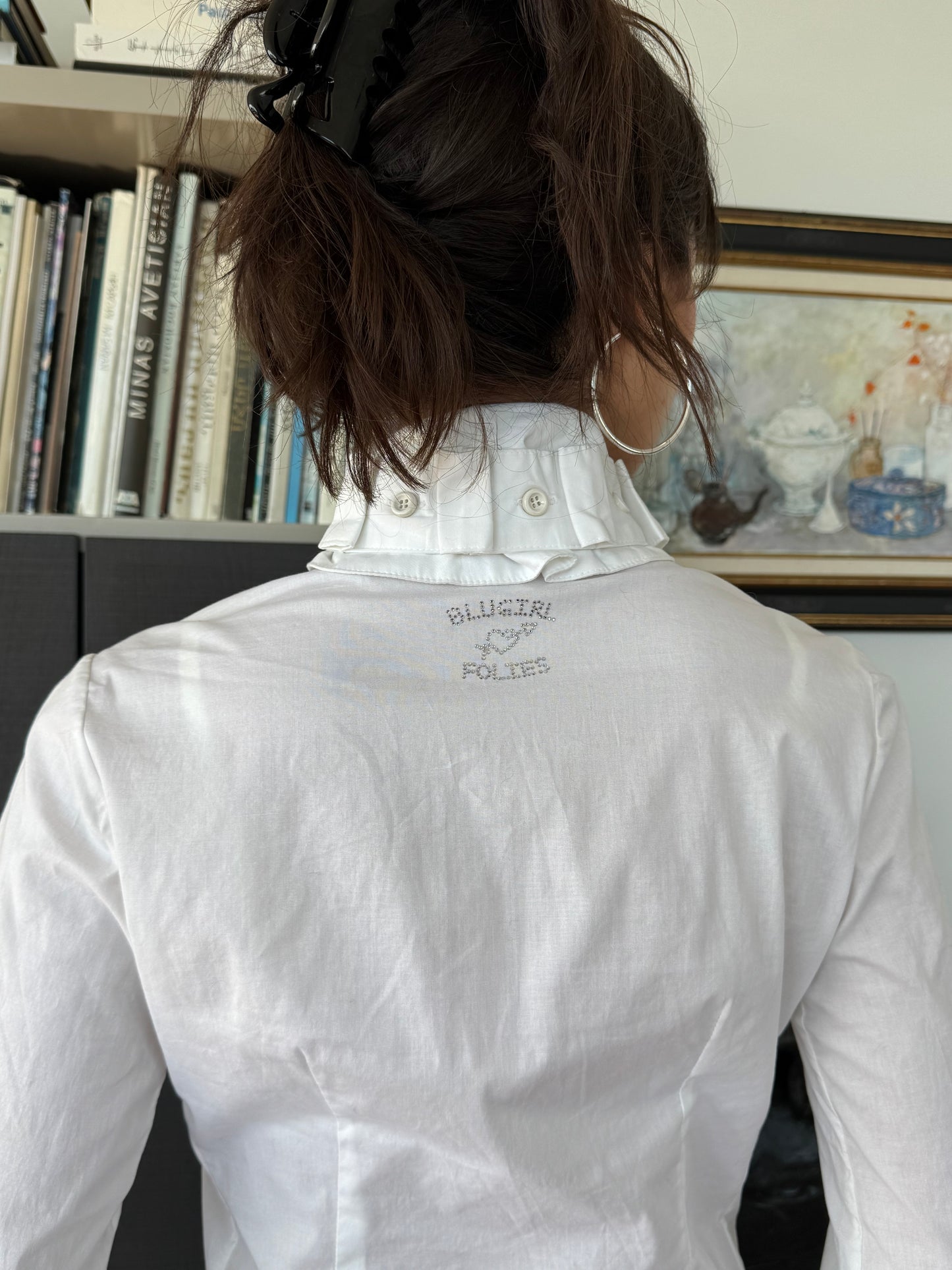 Vintage Blugirl Folies High Collar Button-Up Top