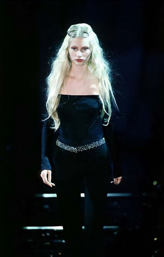 Gianni Versace FW1998 Swarovski Waist Wool Pants