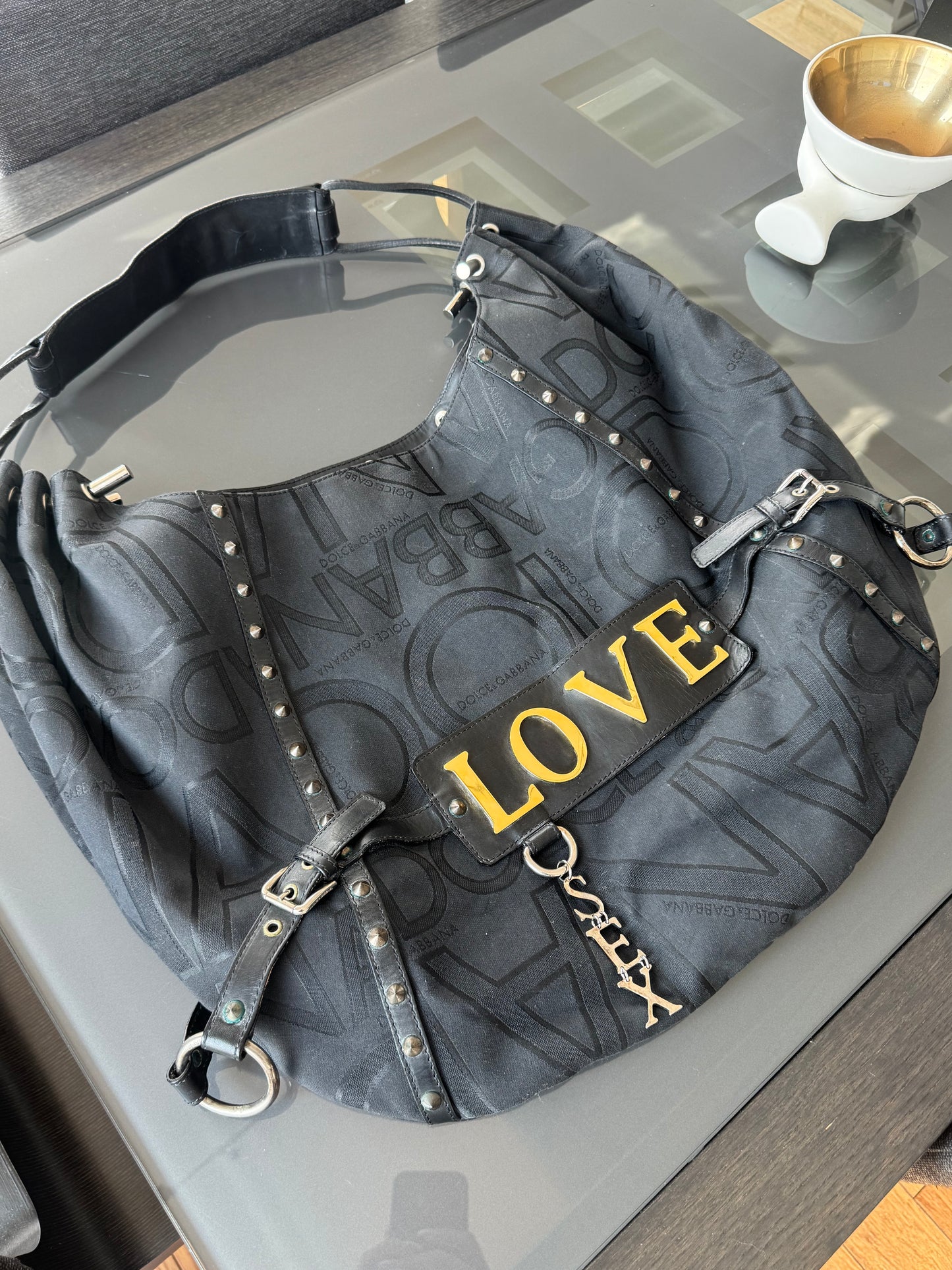 Dolce & Gabbana SS2003 “Sex & Love” Logo Shoulder Bag