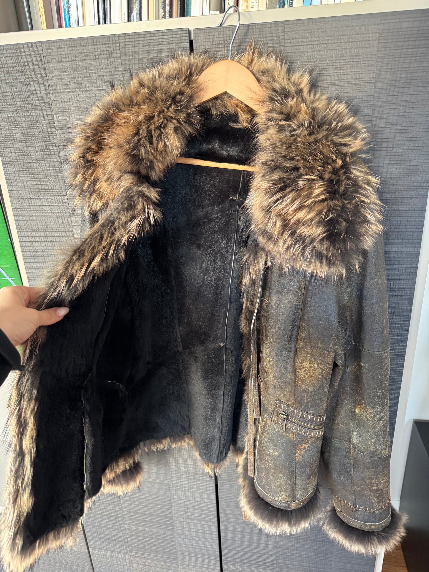 Vintage Calfskin & Fur Lined Leather Jacket