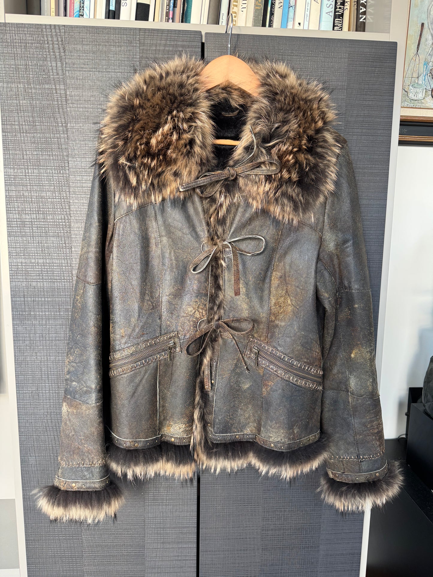 Vintage Calfskin & Fur Lined Leather Jacket