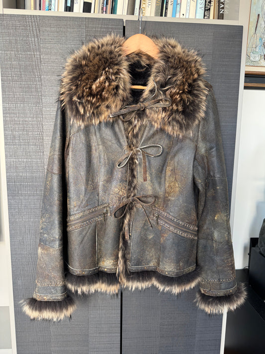 Vintage Calfskin & Fur Lined Leather Jacket