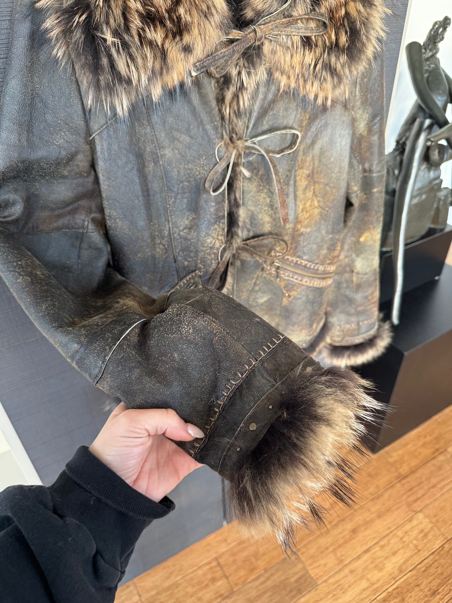Vintage Calfskin & Fur Lined Leather Jacket