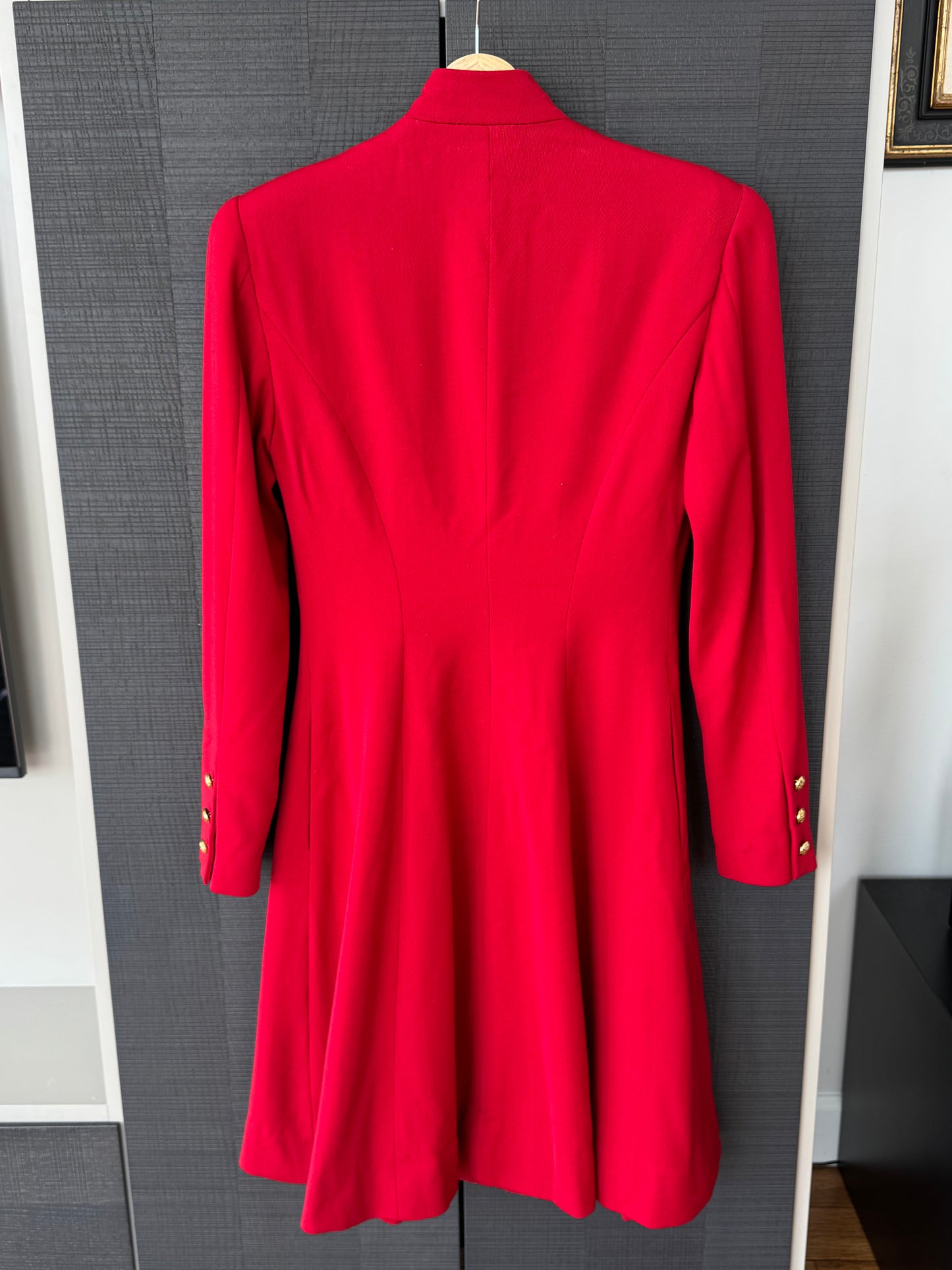 Ralph Lauren 1991 Runway Red Wool Military Coat