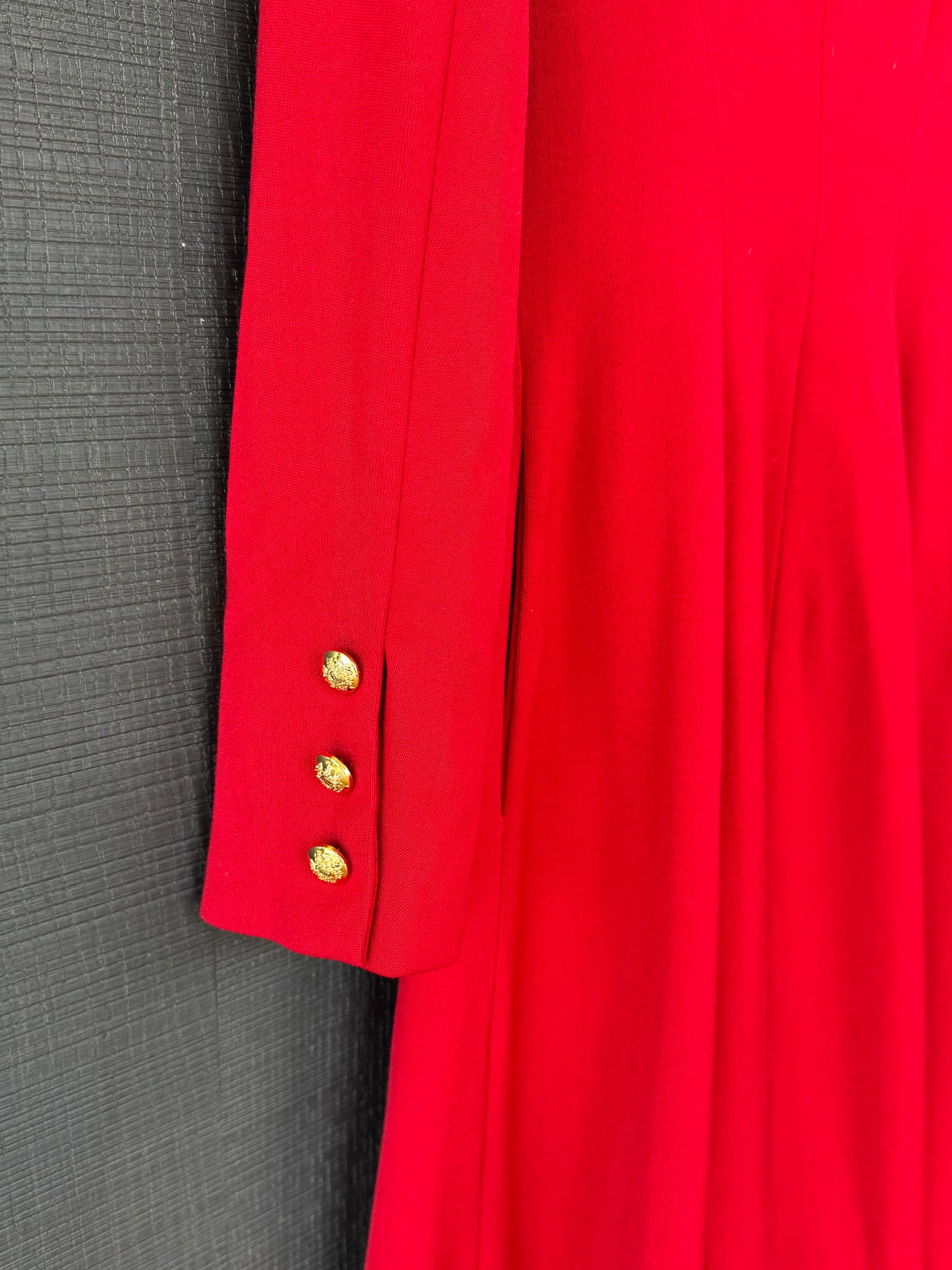 Ralph Lauren 1991 Runway Red Wool Military Coat