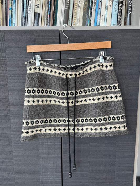 Junya Watanabe Comme des Garçons AD2003 Fair Isle Wool Mini Skirt