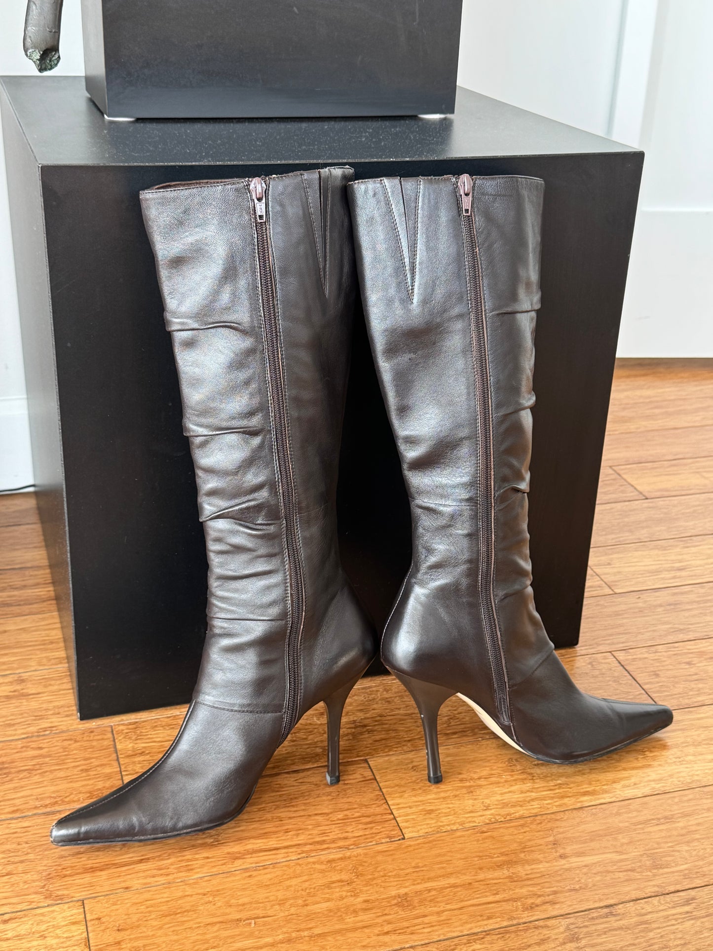 Vintage Frederick’s of Hollywood Leather Button Knee-High Boots