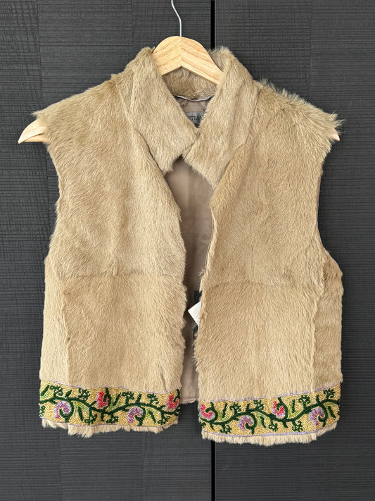 Vintage Sportmax Fur Beaded Vest