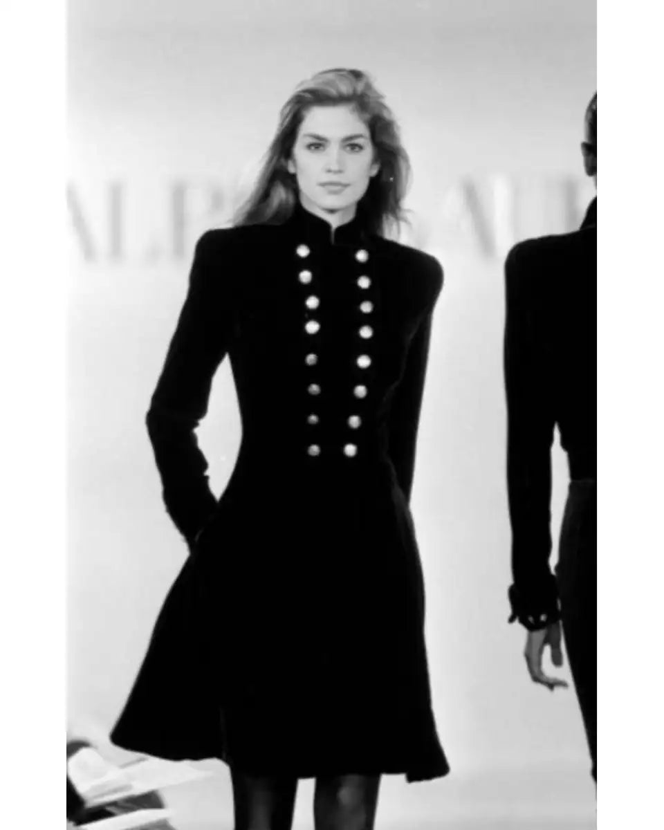 Ralph Lauren 1991 Runway Red Wool Military Coat
