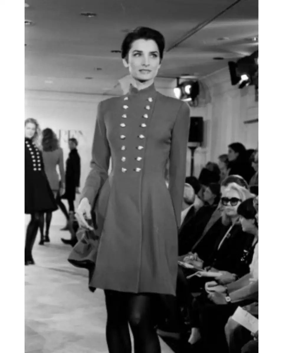 Ralph Lauren 1991 Runway Red Wool Military Coat