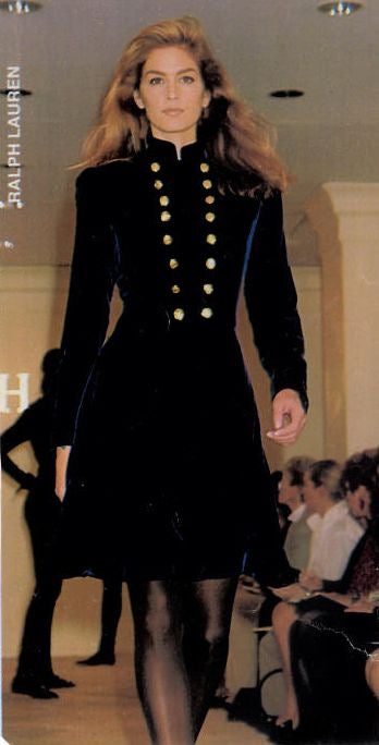 Ralph Lauren 1991 Runway Red Wool Military Coat