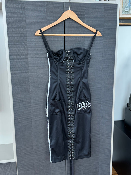 Vintage D&G "Radio" Lace-Up Corset Dress