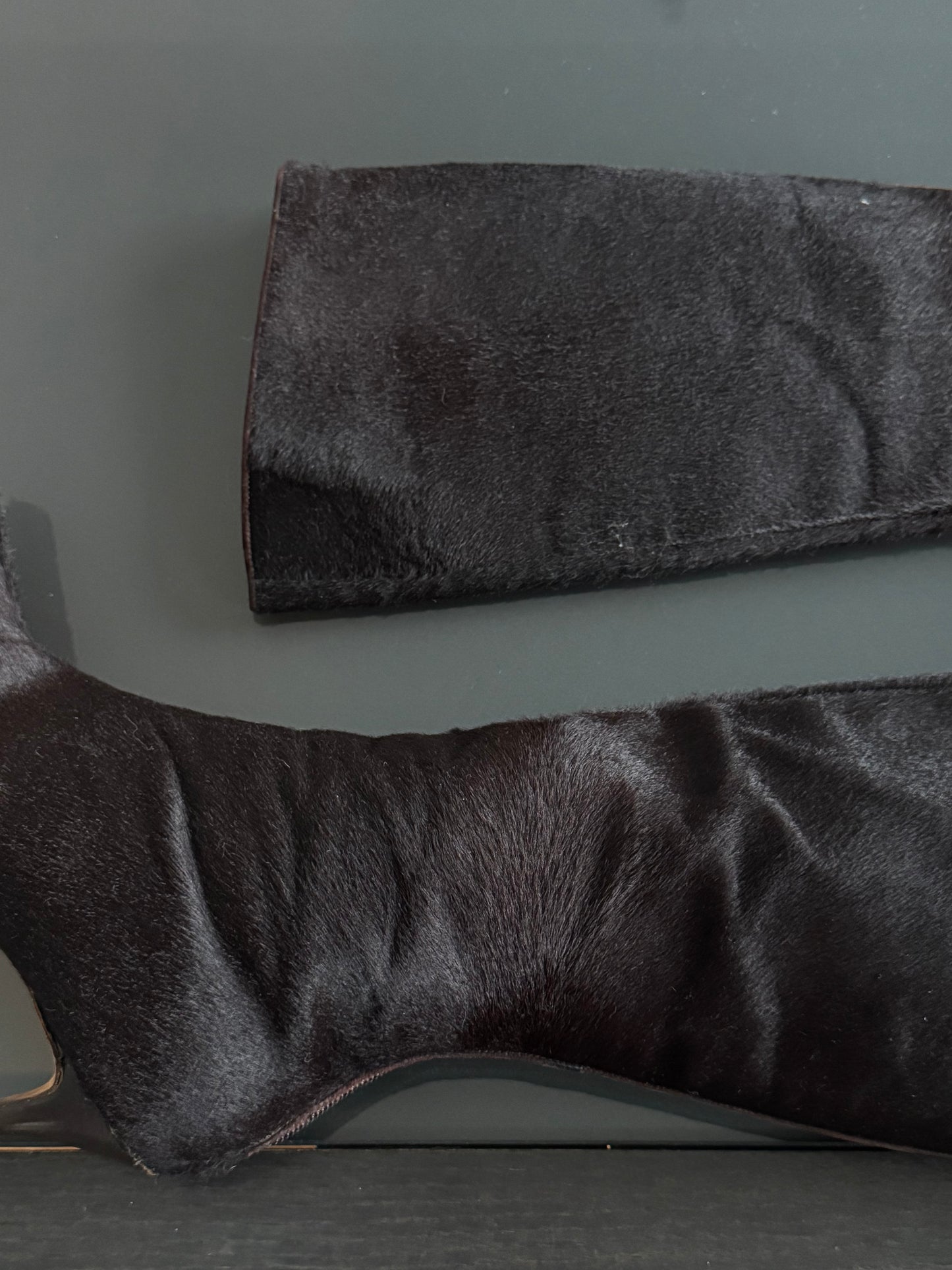 Manolo Blahnik Dark Brown Calf Hair Boots ~36