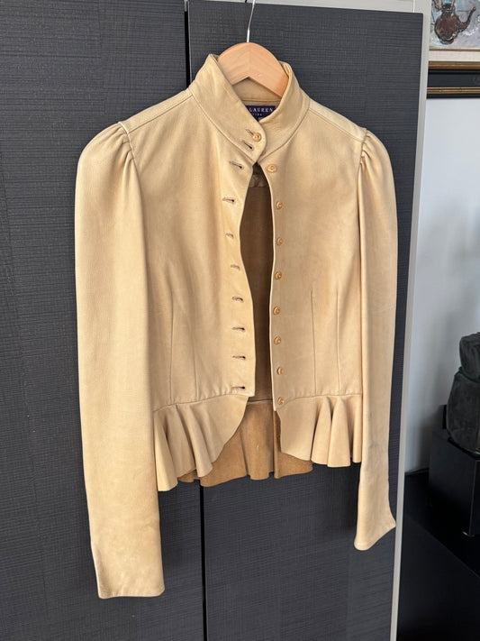 Ralph Lauren Collection Leather Peplum Jacket