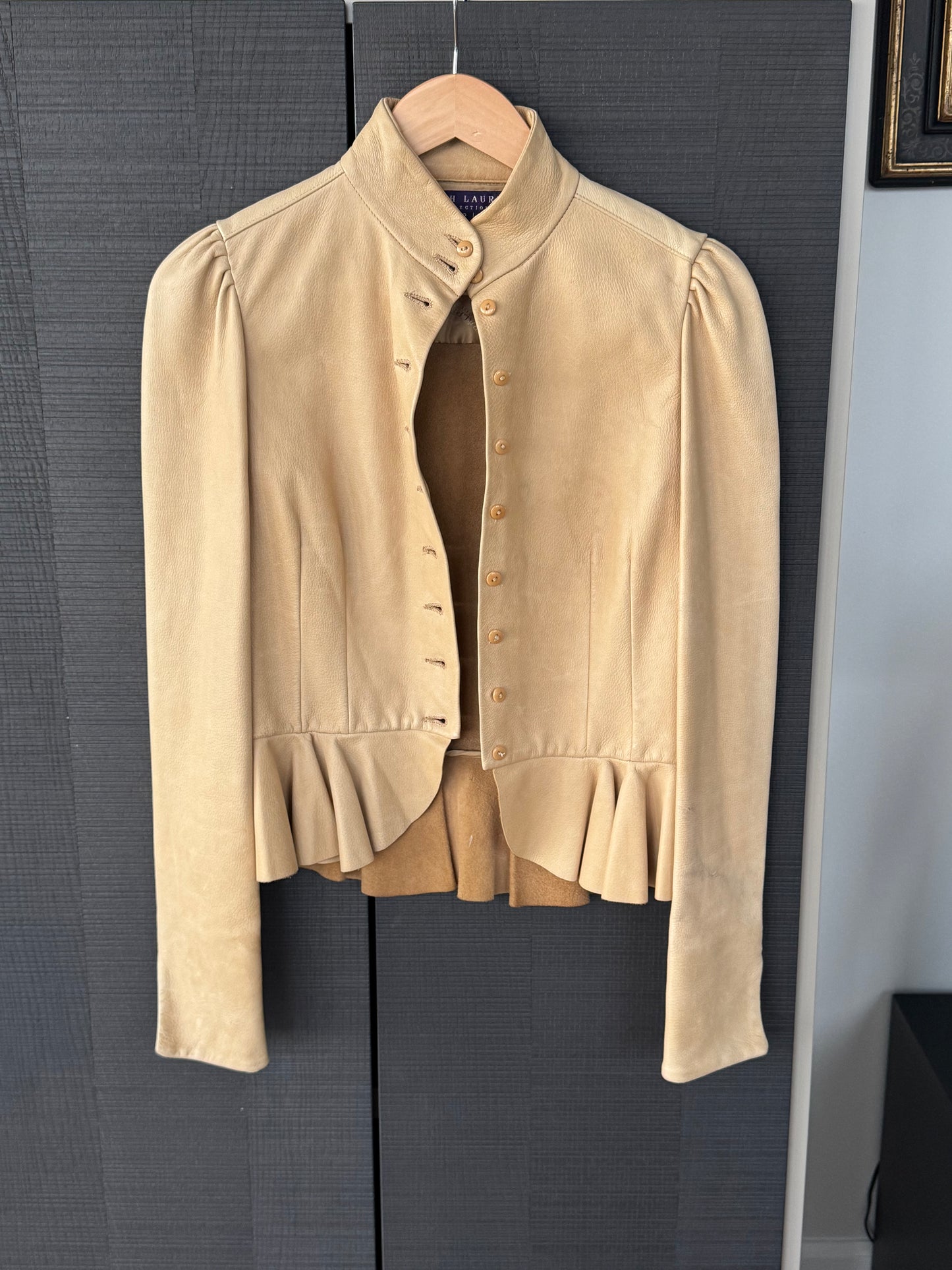 Ralph Lauren Collection Leather Peplum Jacket