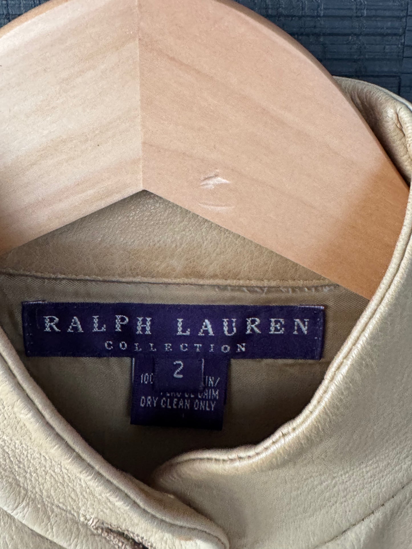 Ralph Lauren Collection Leather Peplum Jacket