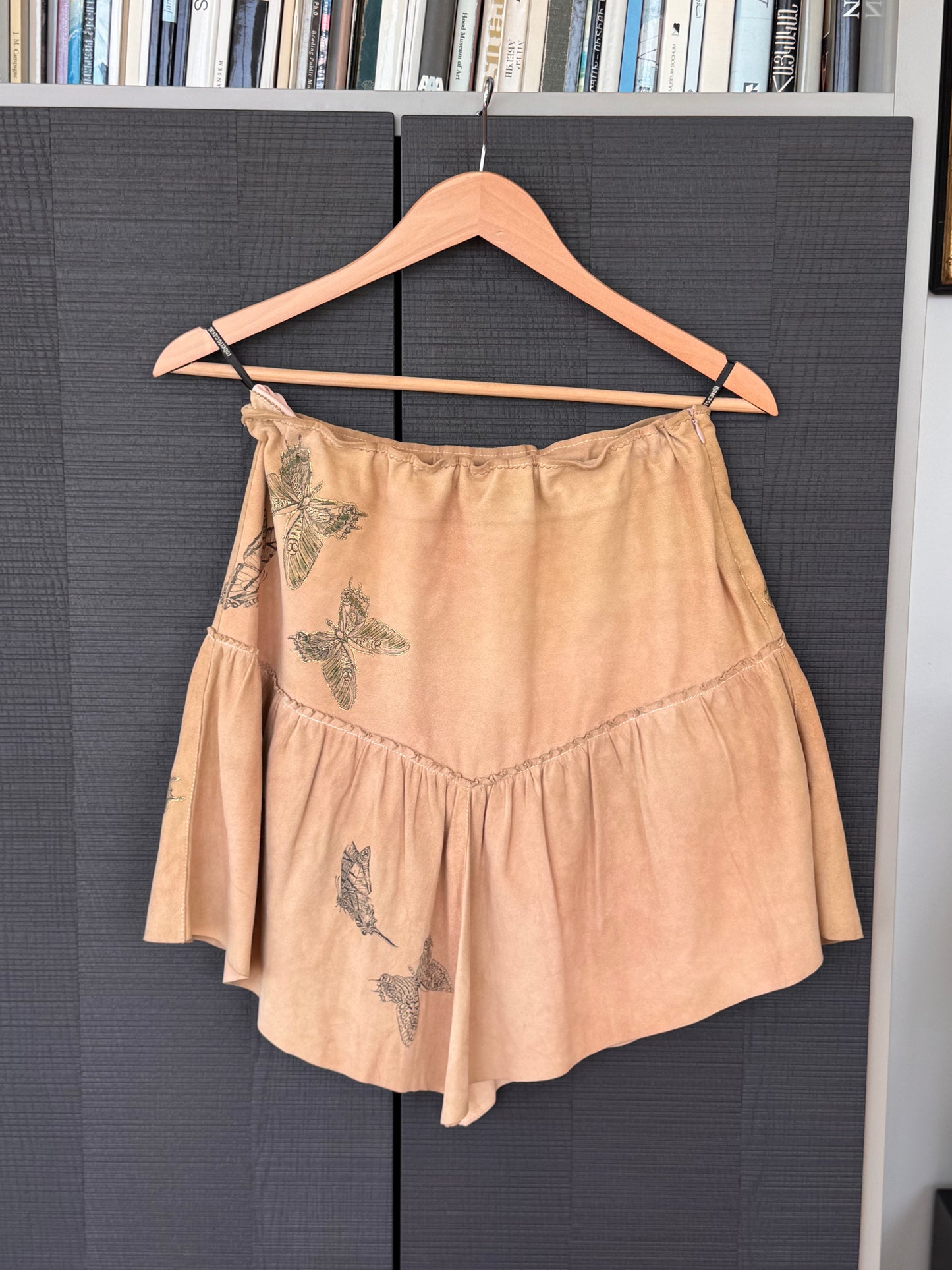 Vintage Roberto Cavalli 2003 Butterfly Suede Mini Skirt
