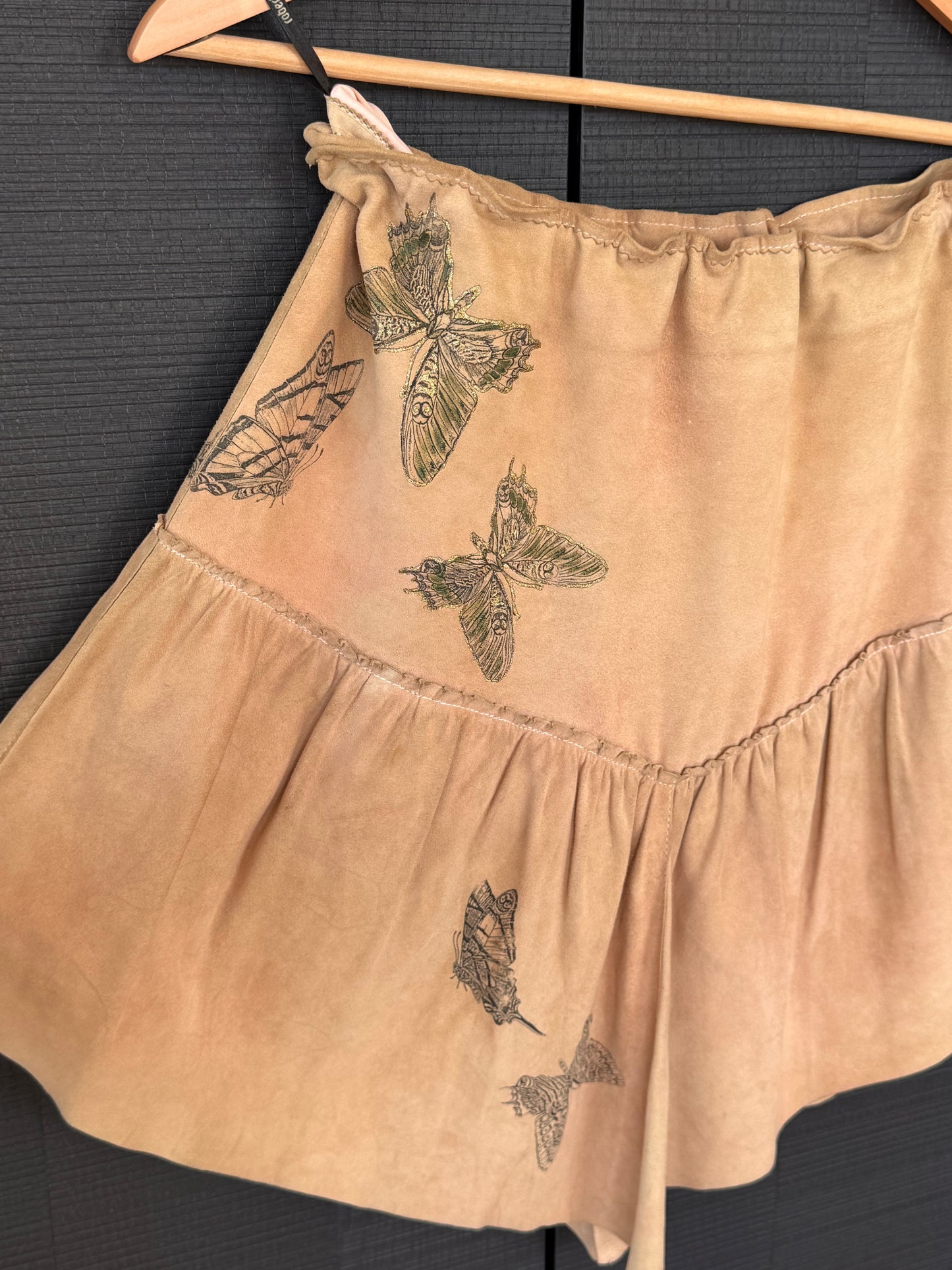 Vintage Roberto Cavalli 2003 Butterfly Suede Mini Skirt