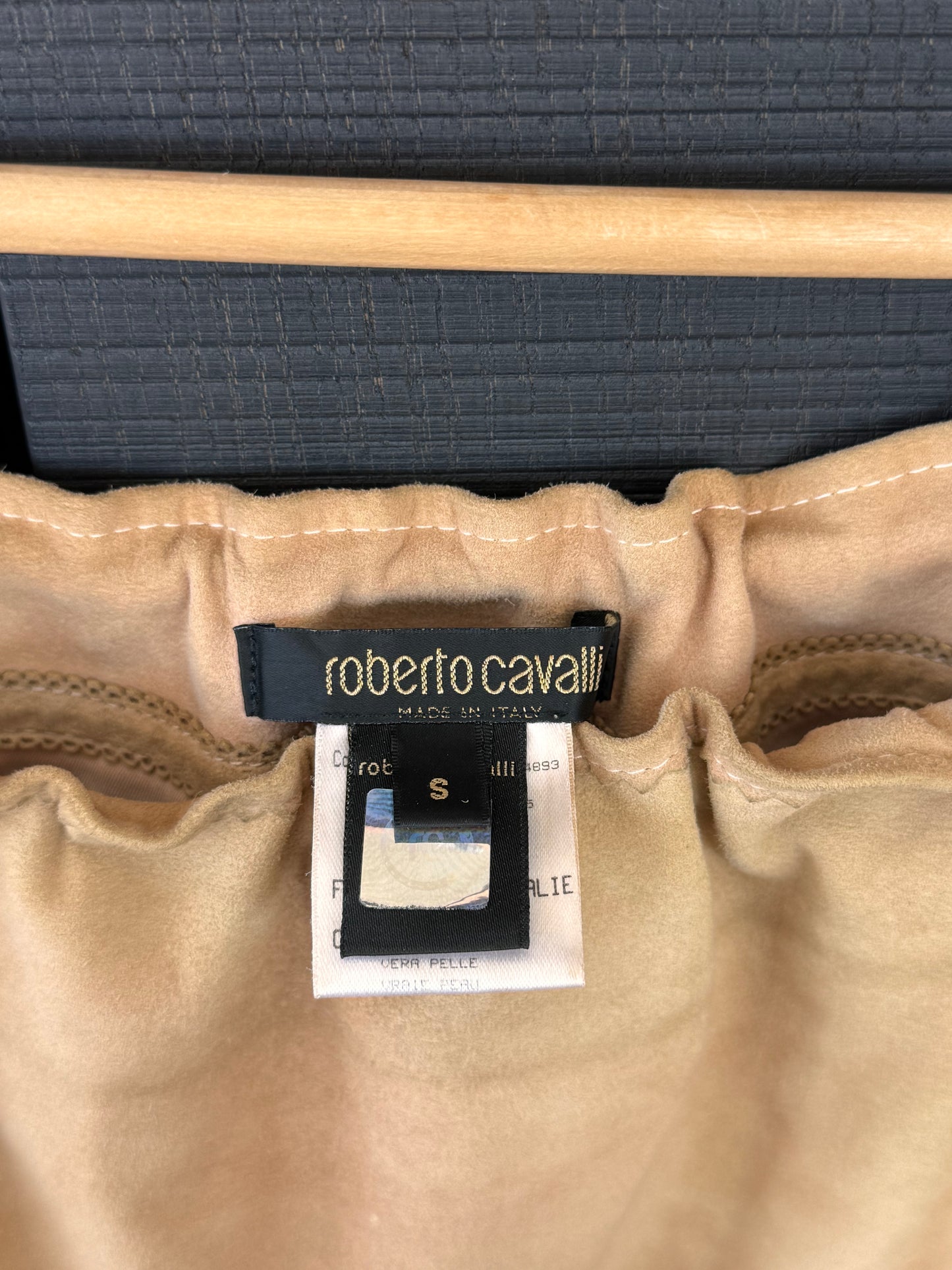 Vintage Roberto Cavalli 2003 Butterfly Suede Mini Skirt