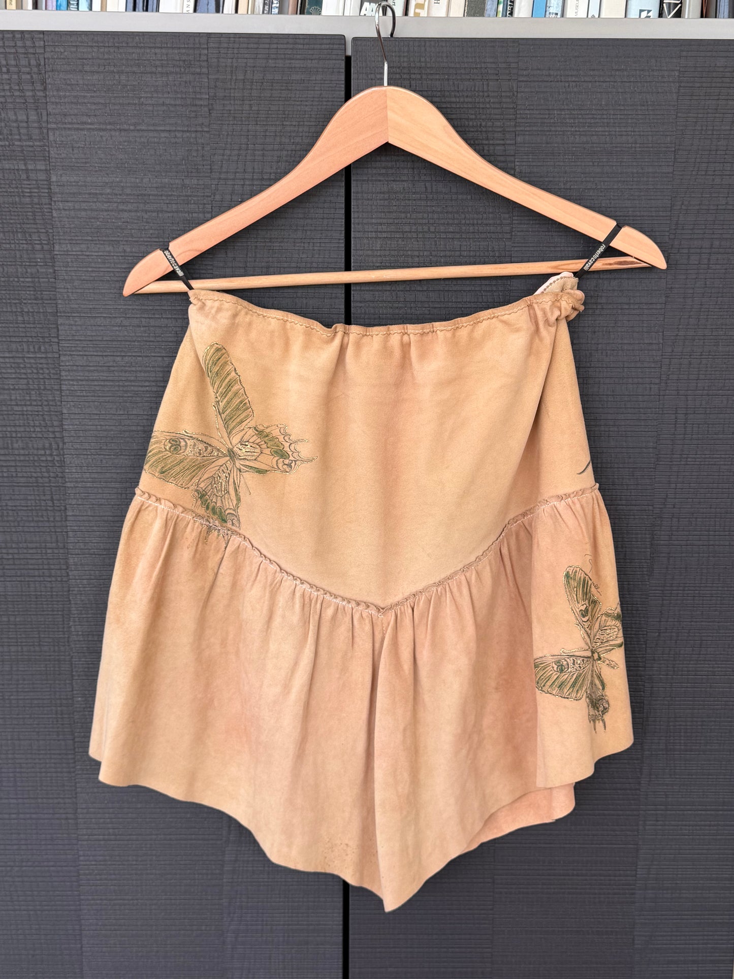 Vintage Roberto Cavalli 2003 Butterfly Suede Mini Skirt