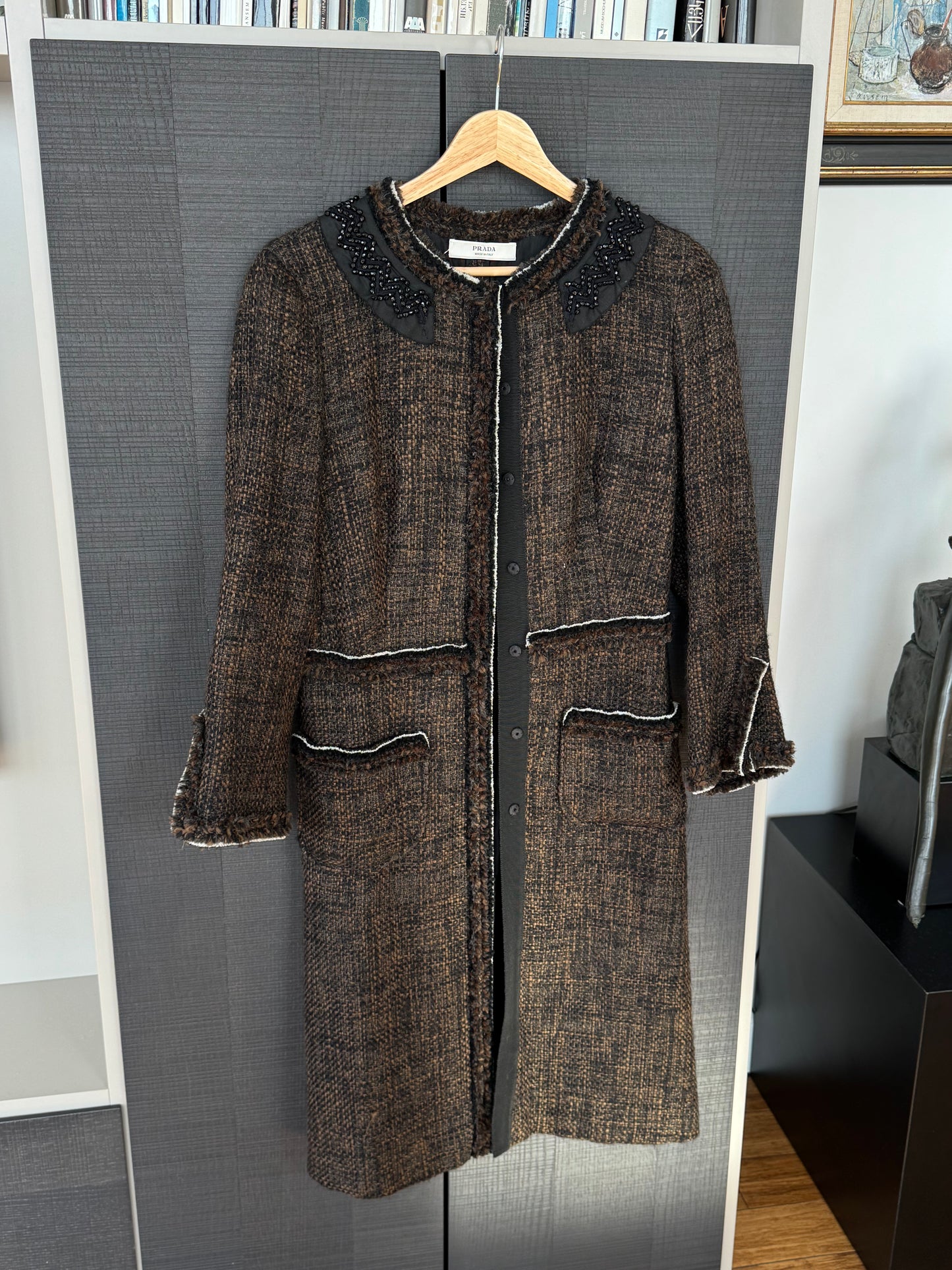 Prada Fall/Winter 2005 Embellished Tweed Coat