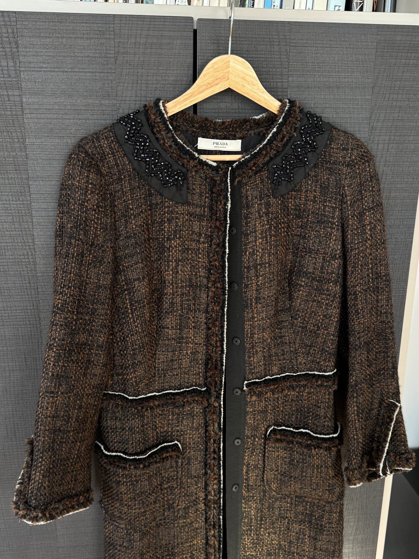 Prada Fall/Winter 2005 Embellished Tweed Coat