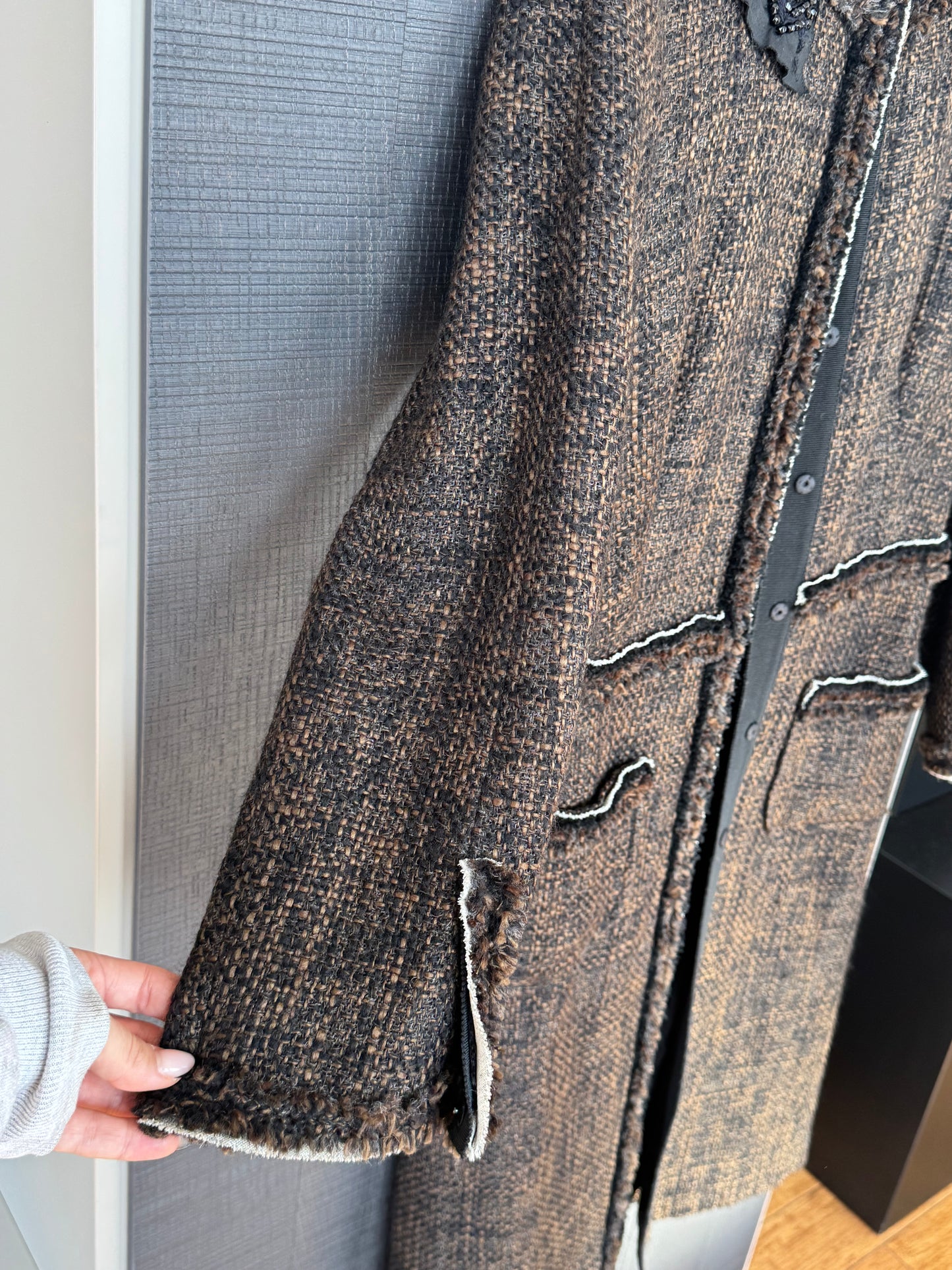 Prada Fall/Winter 2005 Embellished Tweed Coat