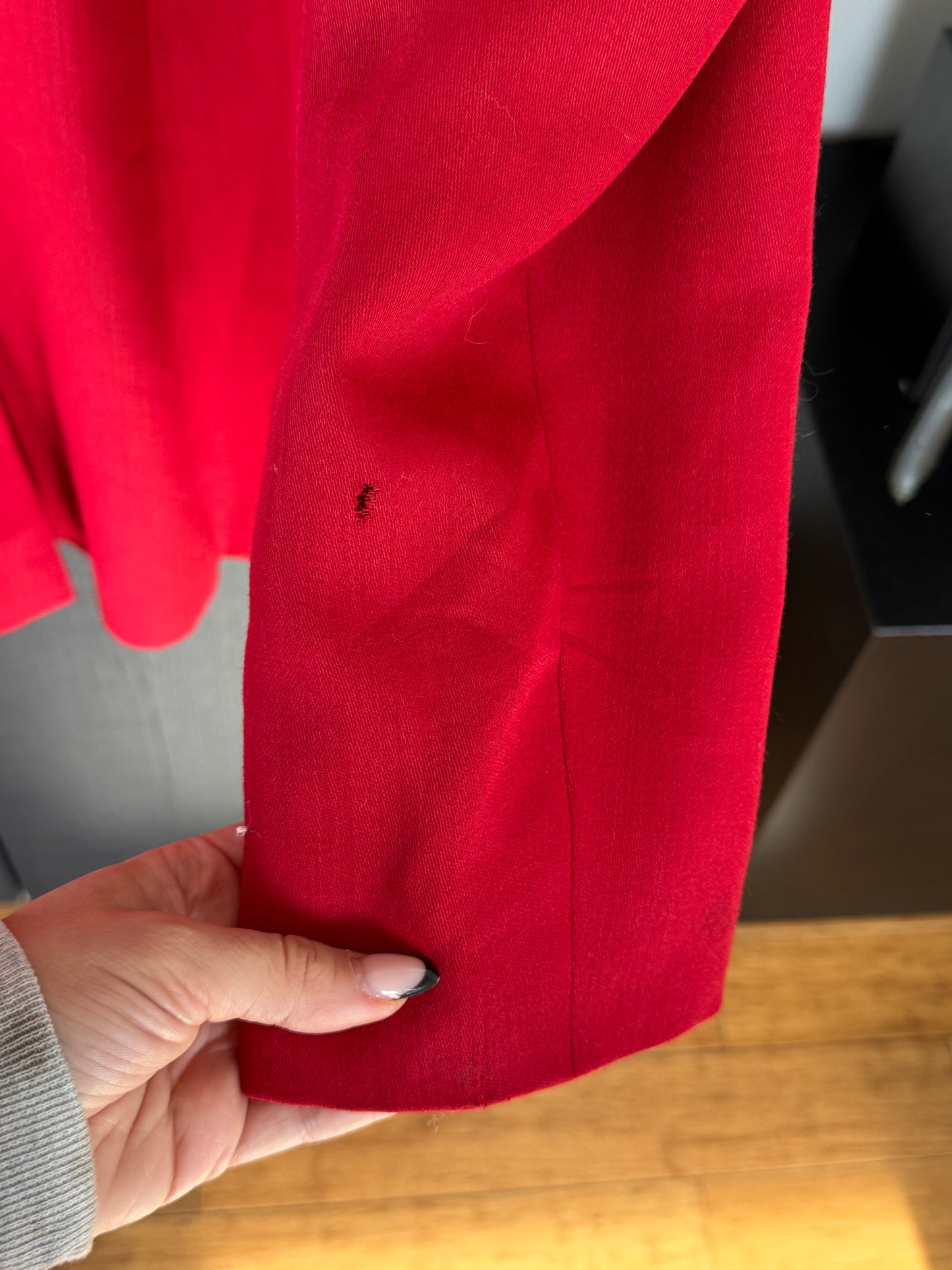 Moschino Cheap & Chic Red Wool Blazer w/ Velvet Collar & Bow