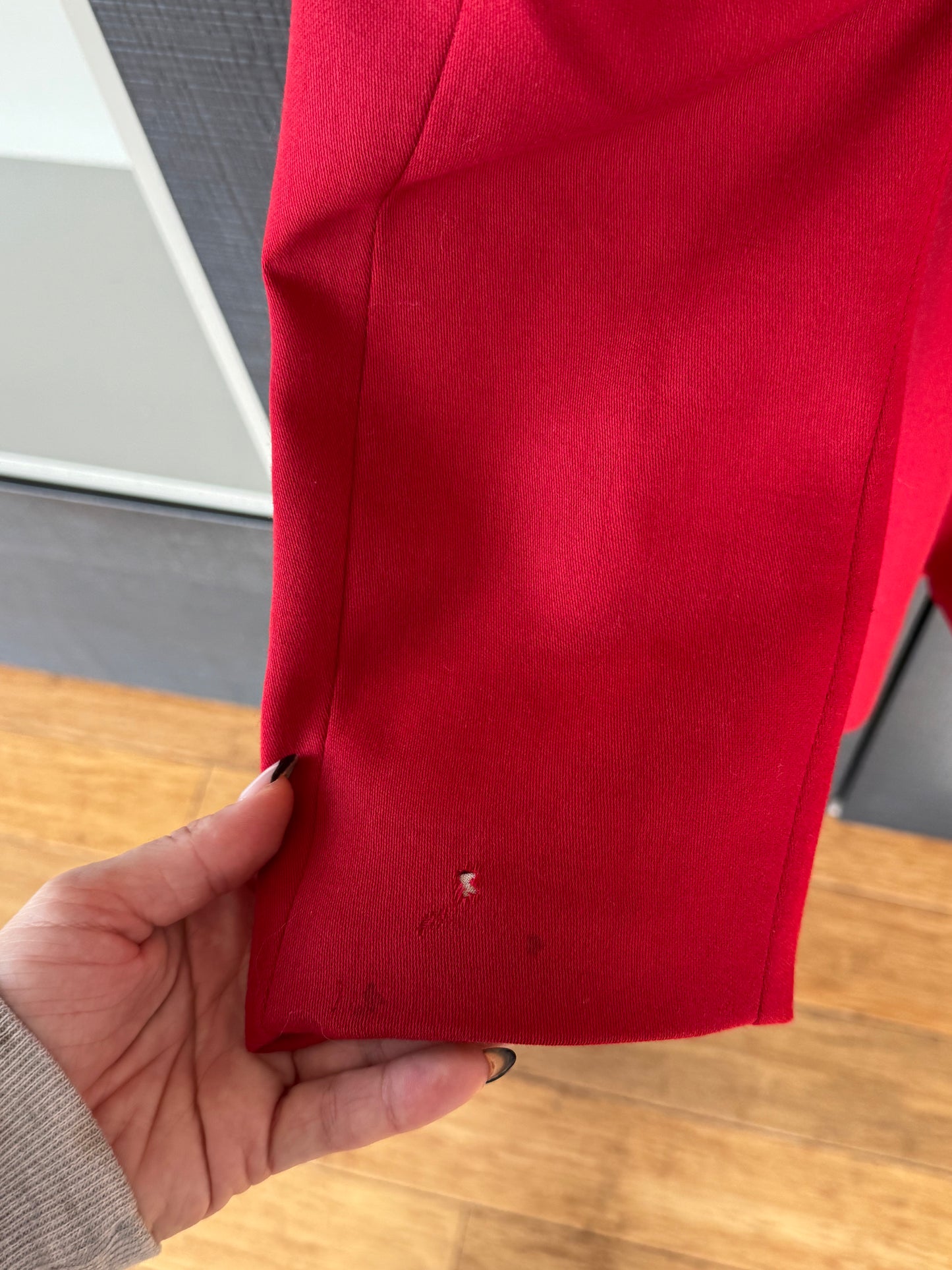 Moschino Cheap & Chic Red Wool Blazer w/ Velvet Collar & Bow