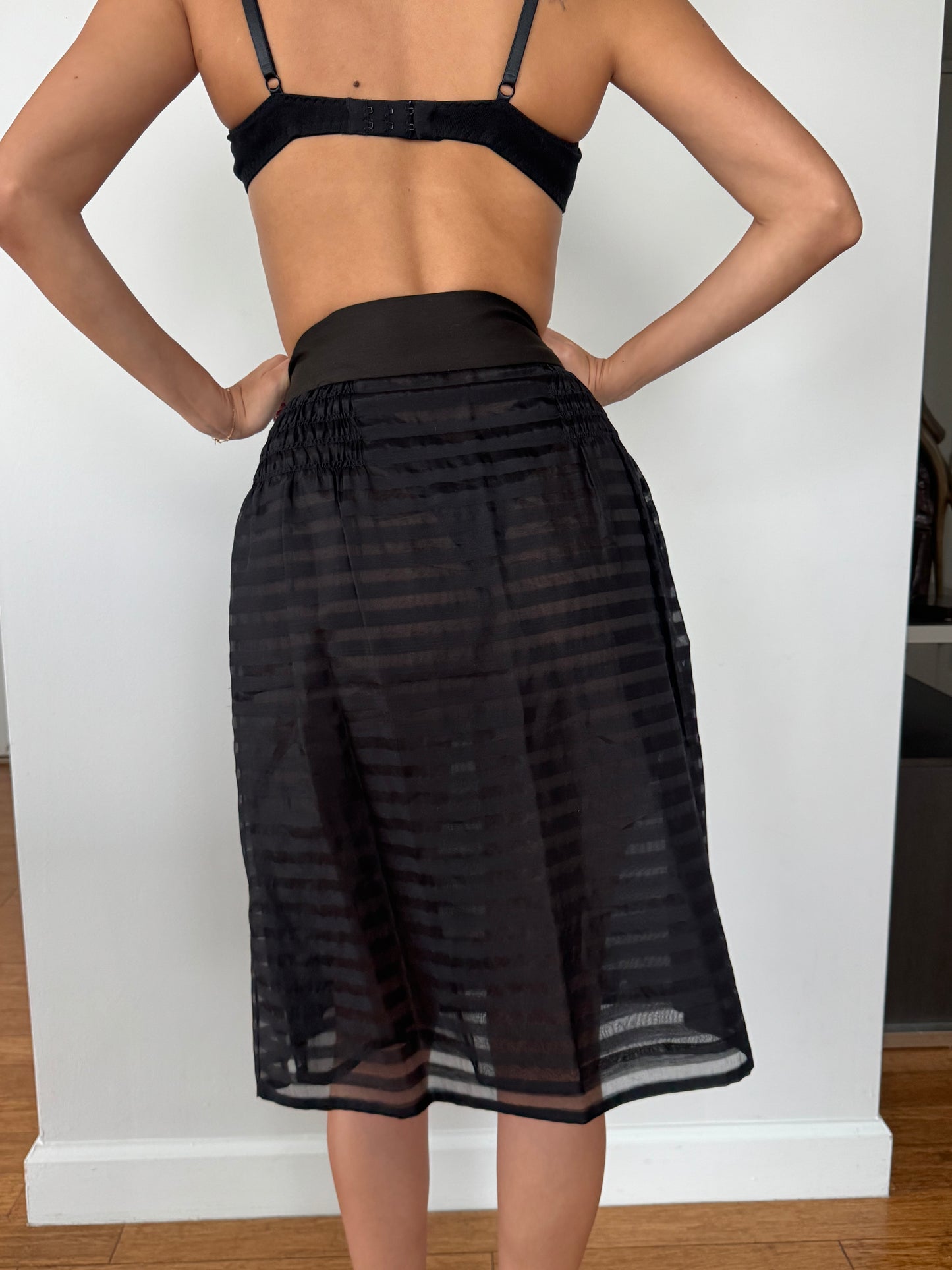 Vintage Marc Jacobs Sheer Stripe Midi Skirt
