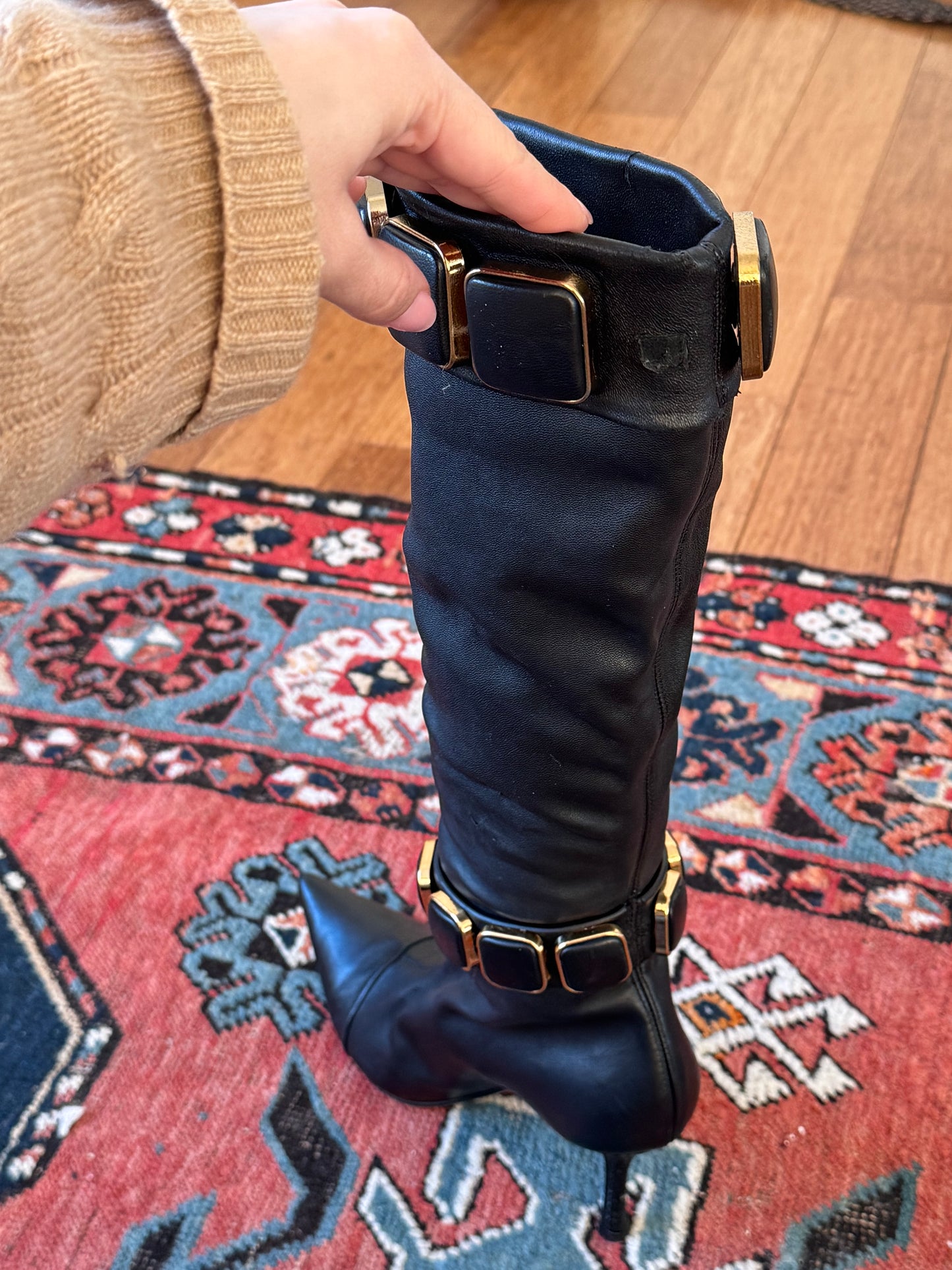 Les Tropeziennes Embellished Leather Boots ~36.5