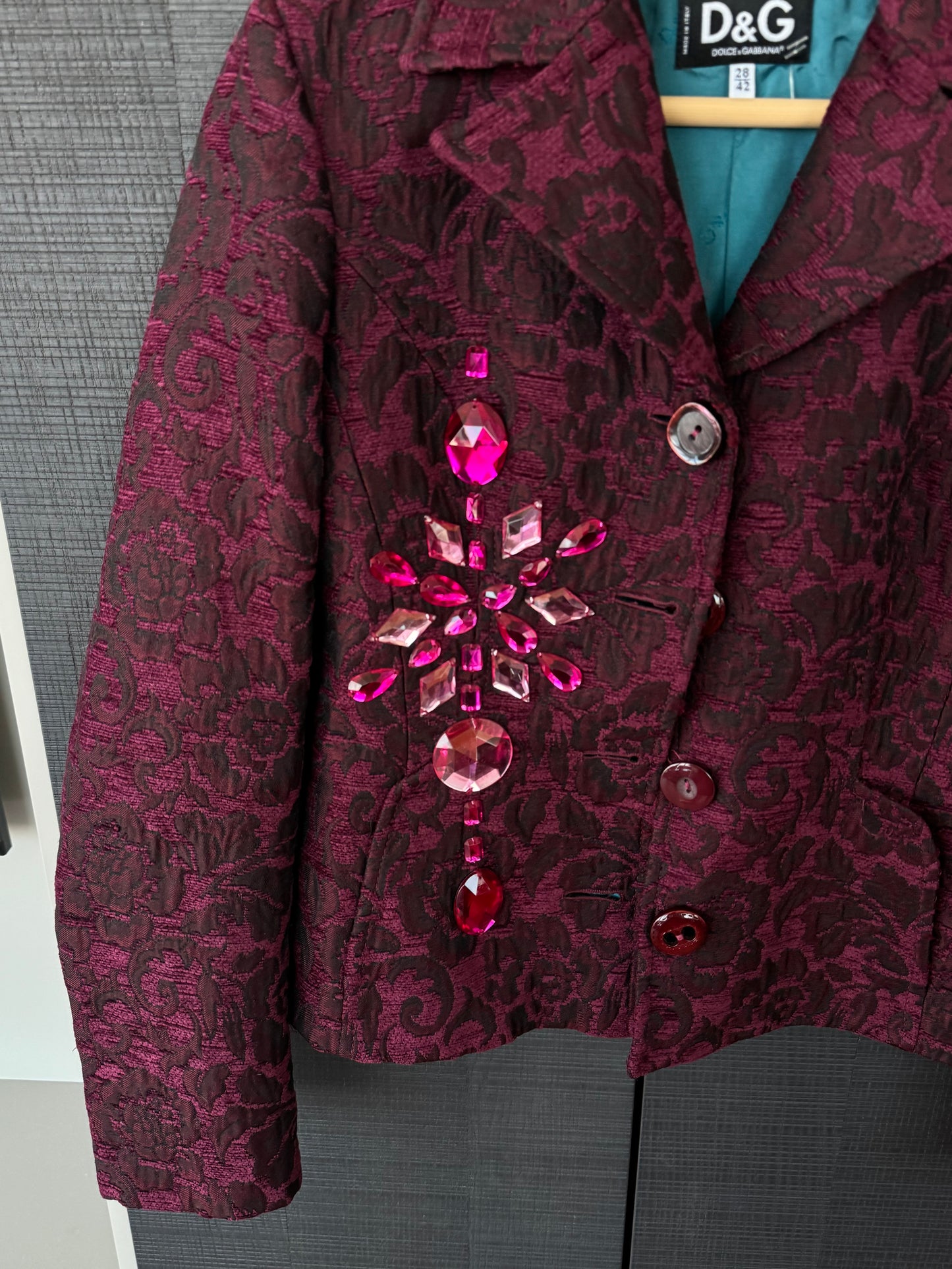 Vintage 1990s D&G Embellished Brocade Skirt Suit Set