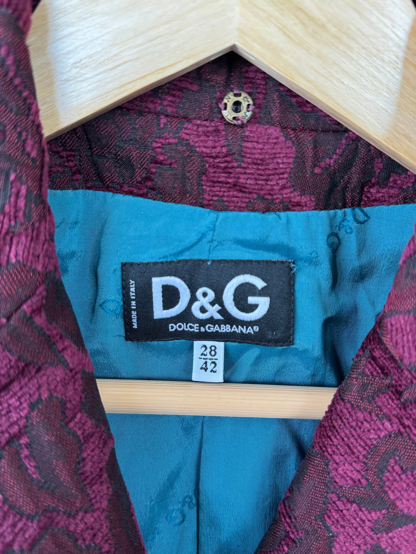 Vintage 1990s D&G Embellished Brocade Skirt Suit Set