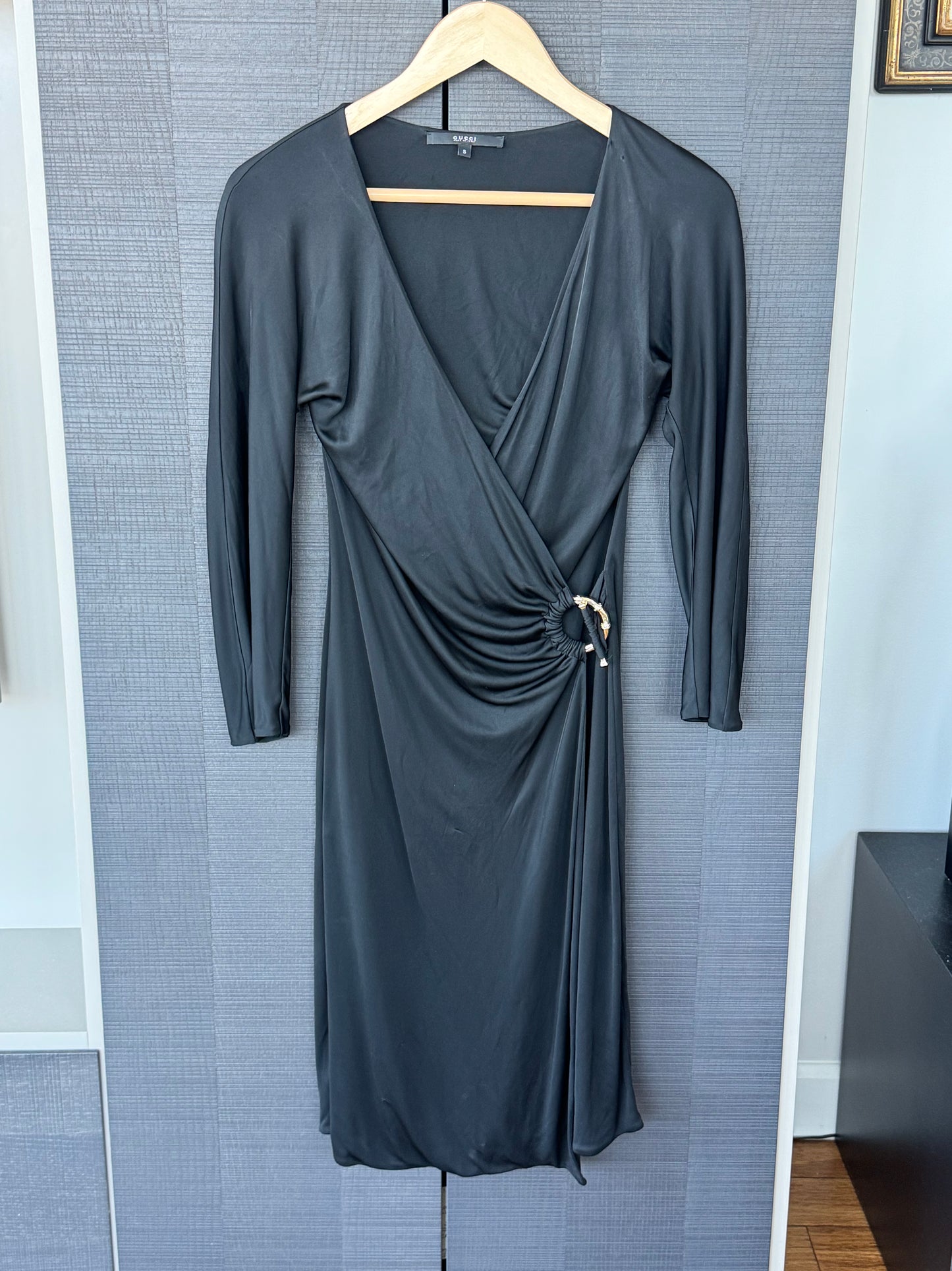 Gucci 2007 Black Jersey Bamboo Ring Dress