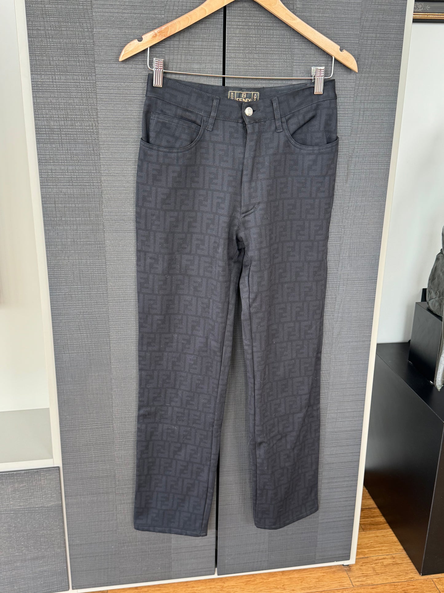 Fendi Zucca Monogram Black Stretch Pants