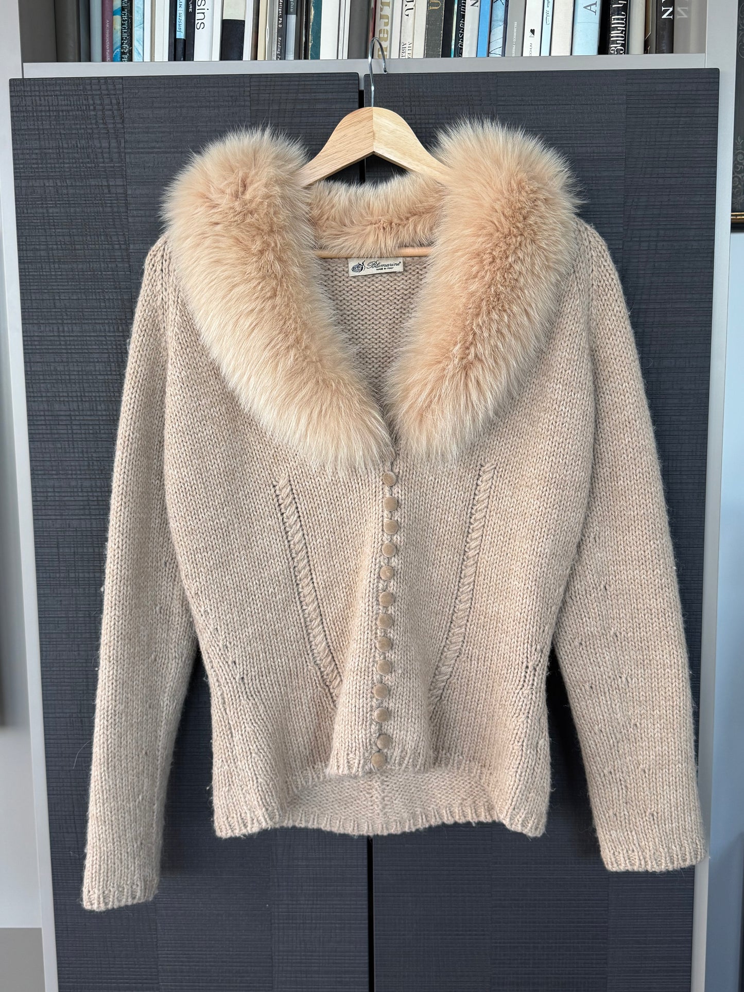 Blumarine 2004 Runway Cardigan w/ Fur Collar
